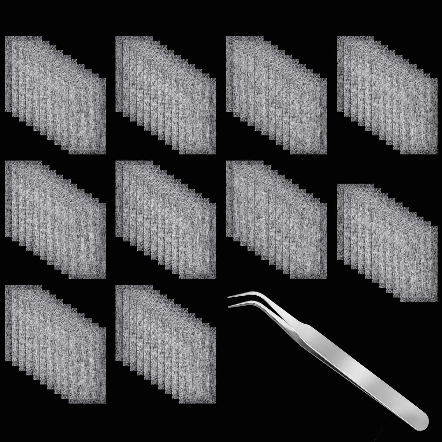 YUXIANLB 100pcs Fiberglass Silk Nail Extension Wrap Kit, Nail Fix Extender DIY Protector Accessories Natural Paper Fiber Wraps with Tweezers for Home Salon Use Art Broken Fix Split Breaks