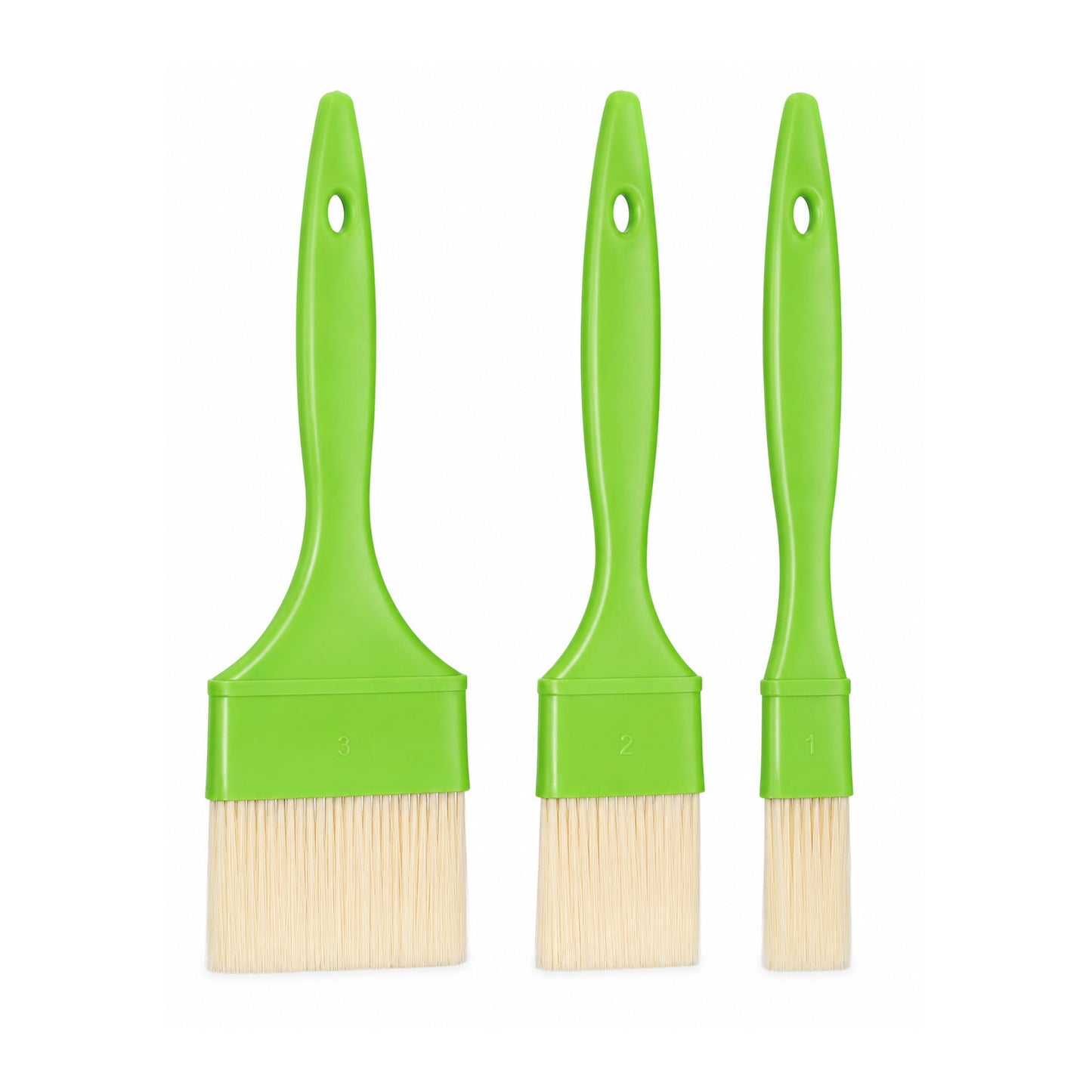 YUXIANLB 3pcs Pastry Basting Brushes Set, Culinary Heat Resistant Kitchen Food Oil Cooking Brush Plastic Handles for Butter Sauce Baking Spreading Barbecue BBQ Sauce Baster Marinade