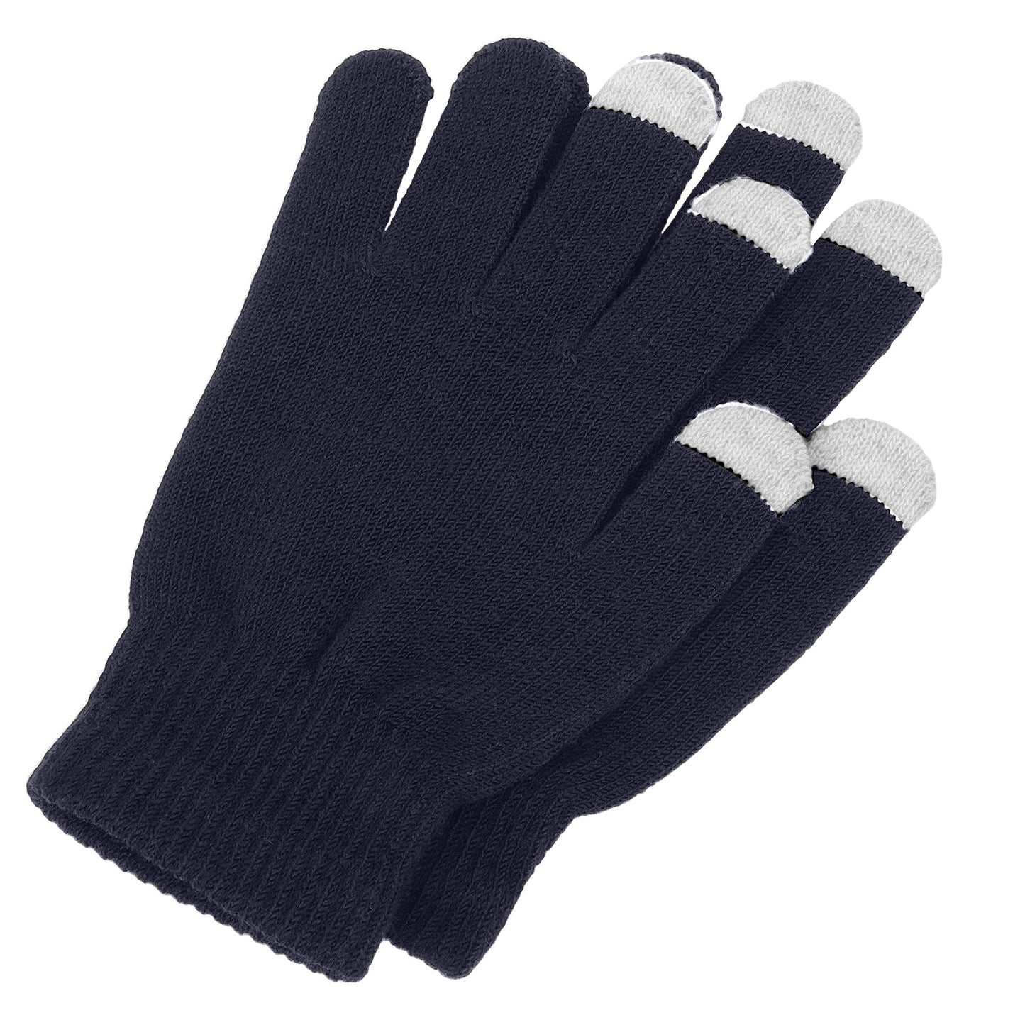 Qianyu Winter Touch Screen Gloves Stretch Knitted Gloves Warm Windproof Mittens Elastic Cuff Texting Gloves for Men Women(Grey)