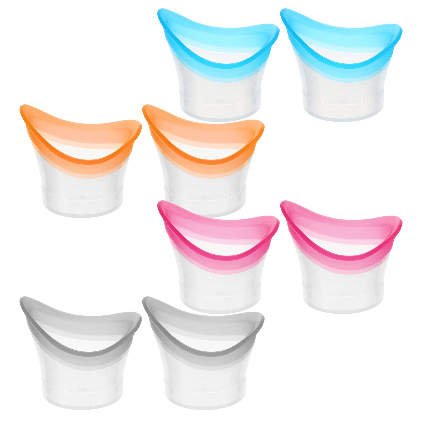 8pcs Eye Wash Cup Eye Wash Bath Kit Silicone Eyes Flush Cleaning Cups for Eyes Rinse Portable Eye Cup Eyes Cleaner Eyes-Care Tool Cleaner for Quick Relief Tired Refresh Clean Dust Makeup Irritants