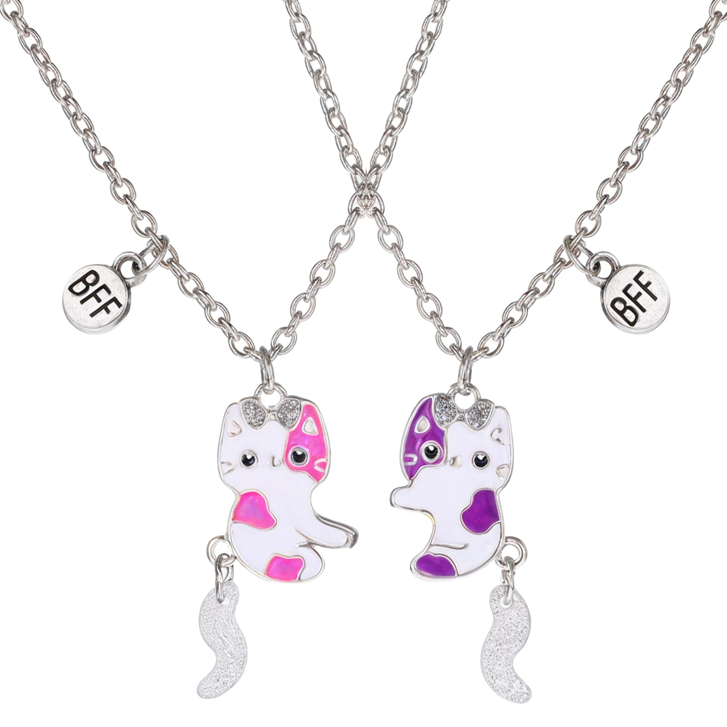 Wanmu Cat Matching Necklaces Gifts Magnetic Best Friend Necklace Friendship Necklace for 2 BFF Girls Women Sister