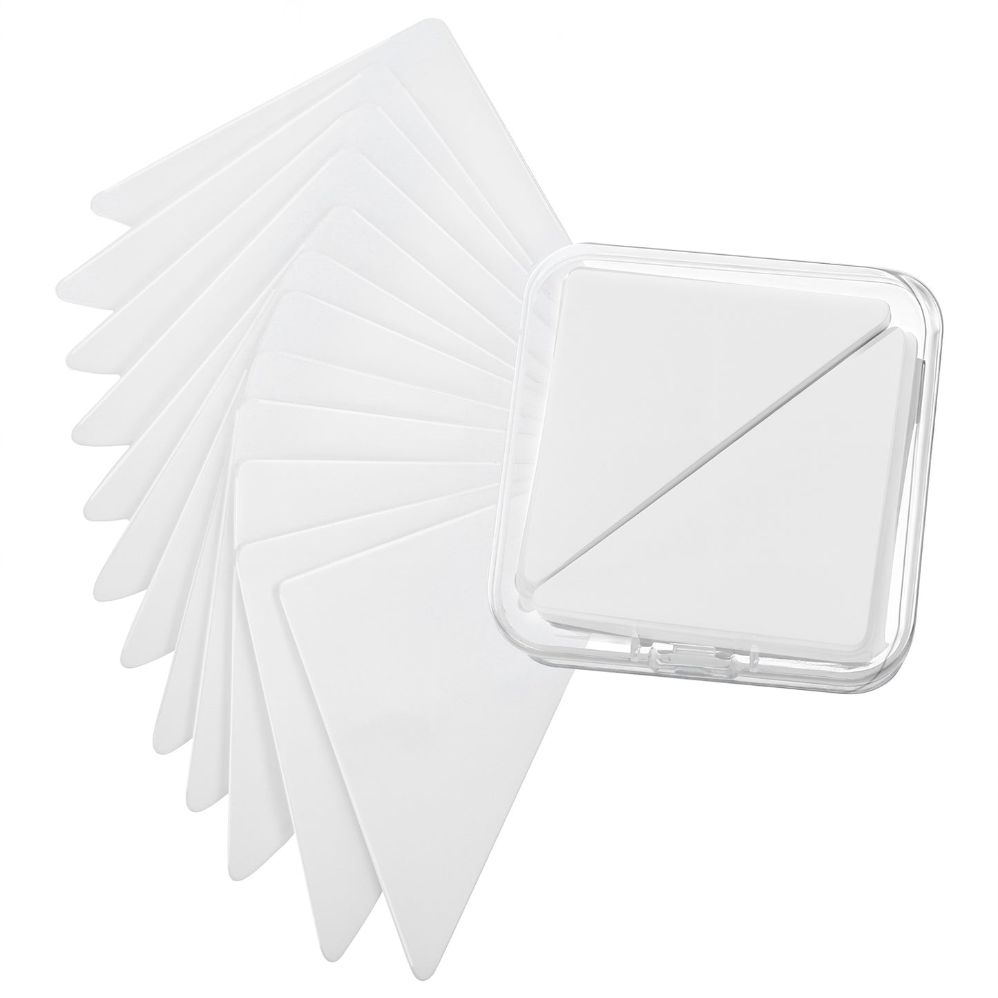 COMNICO Collar Stays, 50Pcs No Curl Collar Polo Shirt Collar Stays PVC Collar Anti-Warping Edge Shaper Plastic Collar Support Rack Sticker for Any Shirt with Collar White