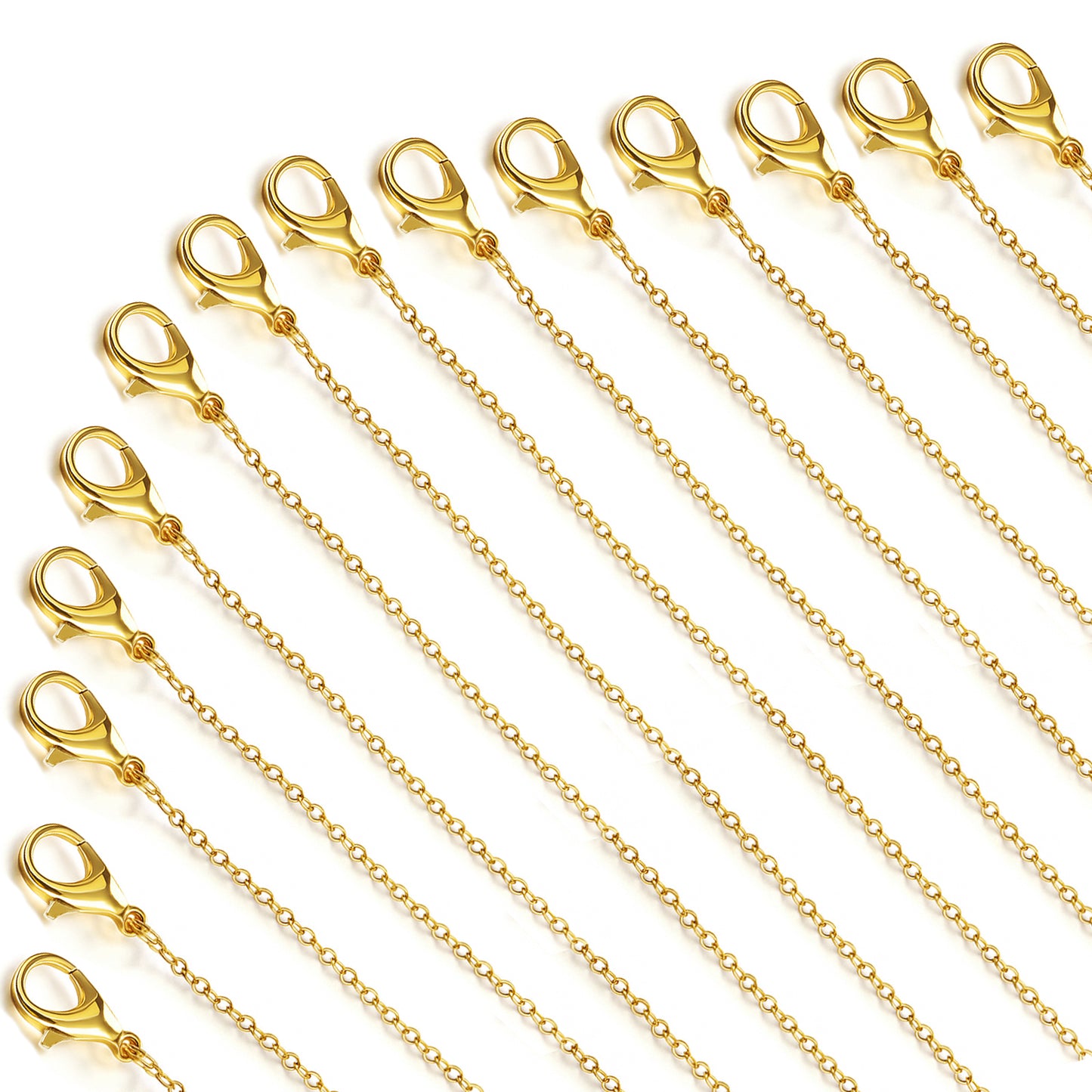 YBEATY 40 Pack Necklace Chains Bulk Gold and Silver Plated DIY Cable Link Chains for DIY Jewelry Making Supplies Jewelry Making Accessories (19 Inches) (Imitation Gold)