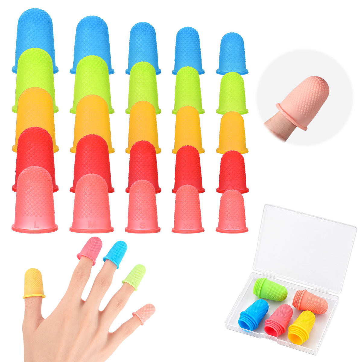 25Pcs Silicone Finger Protectors Finger Tips Protector Finger Tip Cover