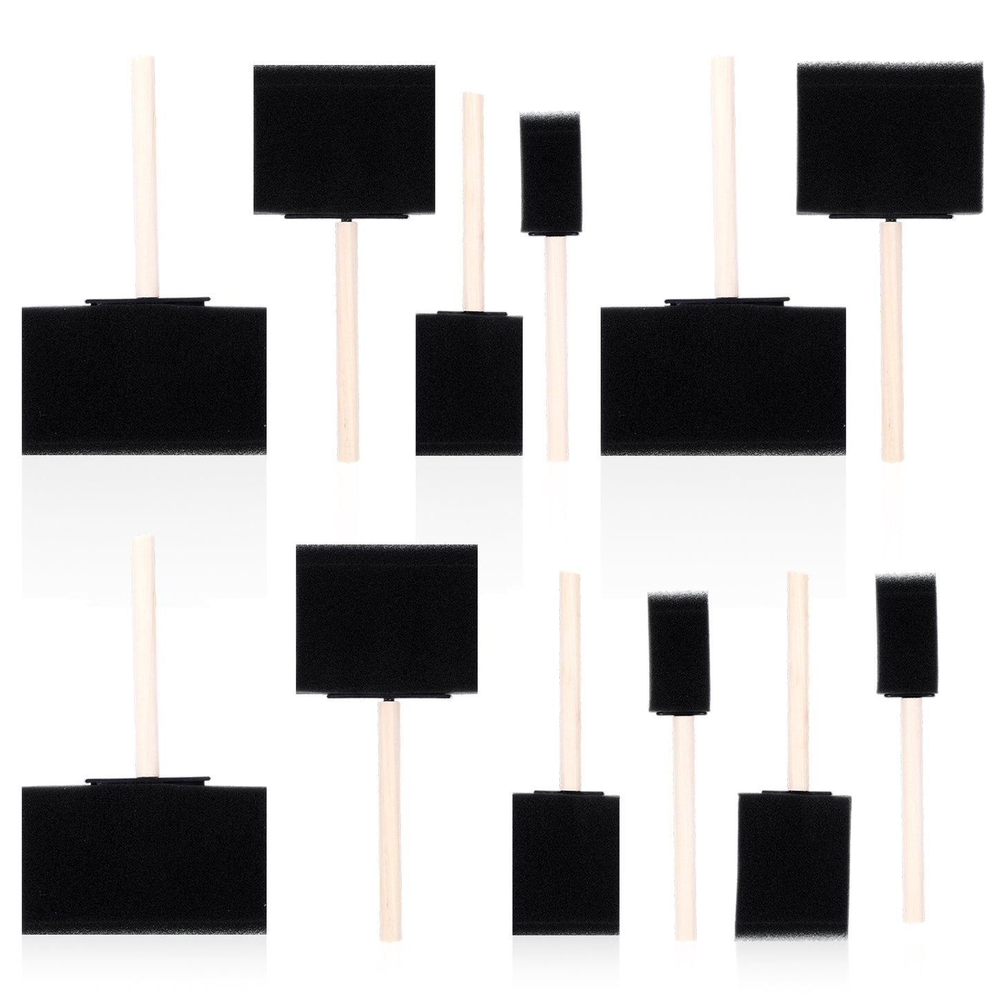 12 Pcs Foam Paint Brushes Wood Handle Foam Brushes Sponge Paint Brush Lightweight Durable Sponge Brushes for Details Staining Varnishes Large Area DIY Craft Projects Staining Paint