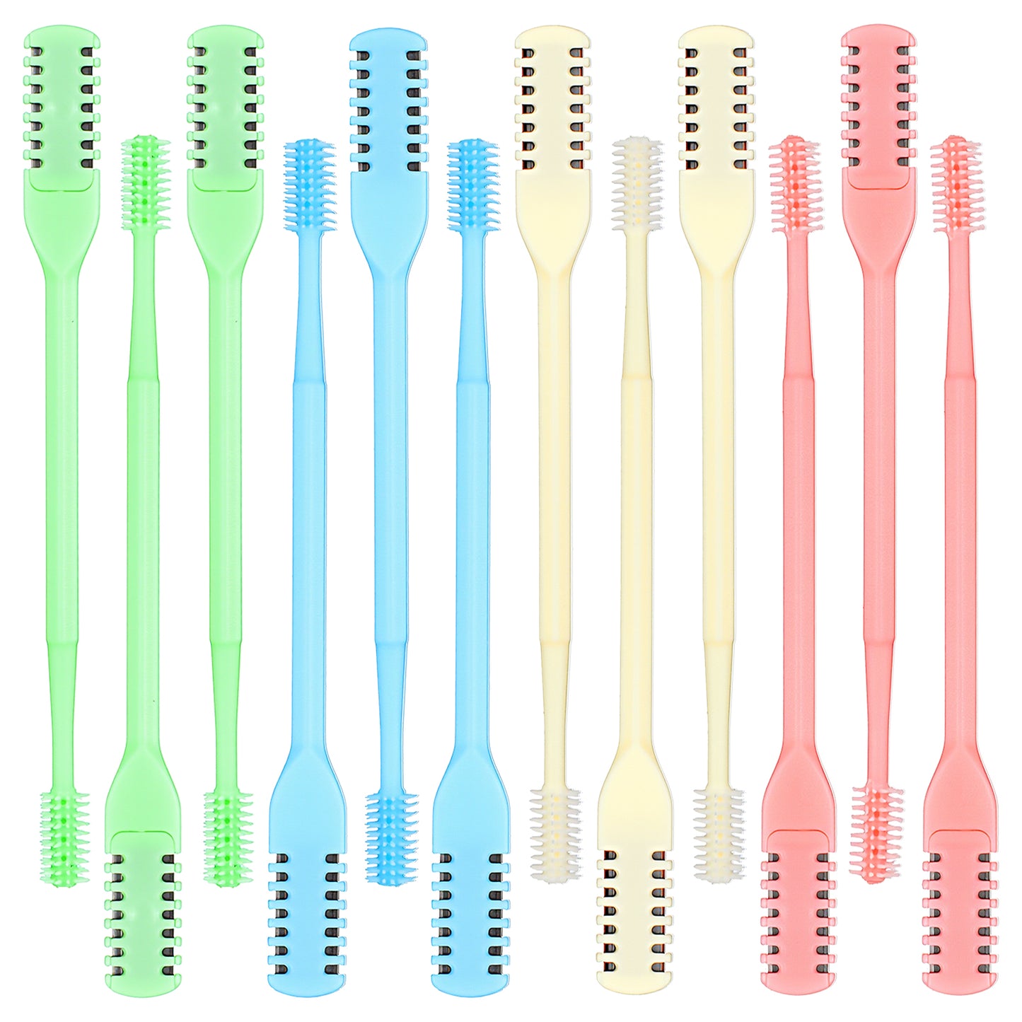 12 Pcs 2-in-1 Nasal Hair Cutter Nose Hair Trimmer Double Sided Nose Knife 360° Rotating Manual Nasal Hairs Cutter Portable Nostril Hairs Remover Tool Sticks Soft Cleaning Brush for Men Women Travel