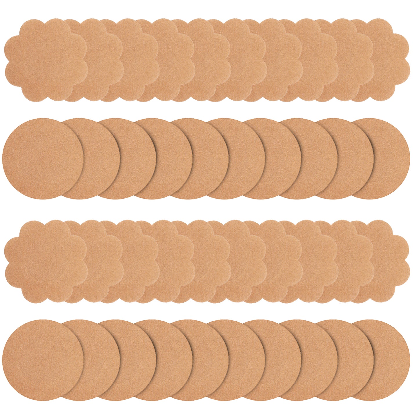 Sibba 40 Pcs Disposable Nipple Covers for Women, Pasties Sticky Bra Pads, Breast Pads Stickers Adhesive Cakes Cover Breastfeeding Petals Stickers Inserts Tape with Lift Boobs Women Beige