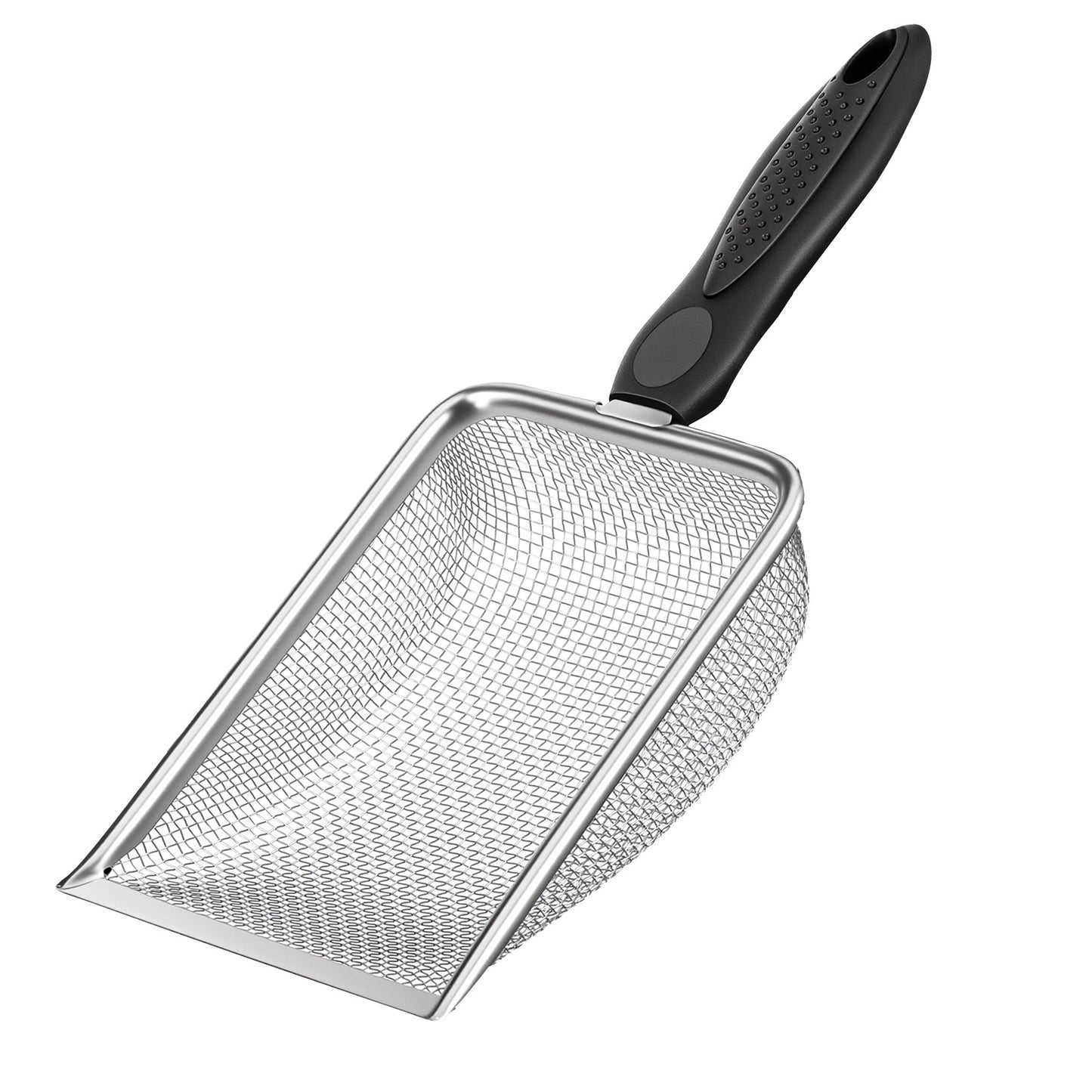 Hecila Small Holes Cat Litter Scoop Metal Reptile Sand Scoop Shovel Sifter Stainless Steel Mesh Scooper Sturdy Litter Cleaner 11 Inch Corner Shovel Heavy Duty Litters Shovels Easy to Clean