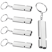 Qianyu Emergency Whistles 5 Pack Survival Whistle Premium Lifeguard Safety Whistles with Key Ring for Outdoor Camping Hiking Boating Rowing Hunting Sports Dog Training Signals