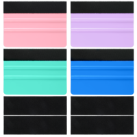 Gjinxi 4pcs Vinyl Squeegee Tool with Durable Black Felt Edge Car Window Tint Installation Kit Felt Squeegee Vinyls Scraper Film Wrap Tools for DIY Crafting Vinyl Application Craft Sign Making