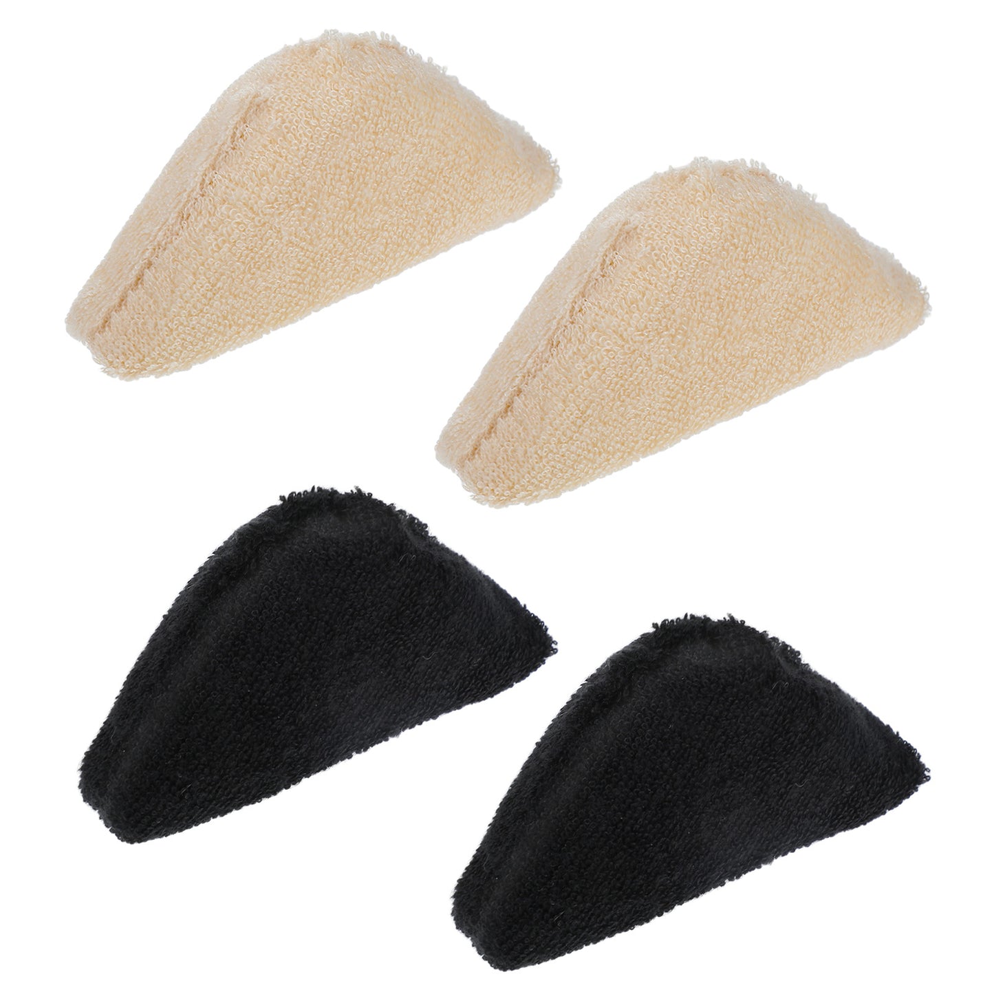 2 Pairs Toe Inserts for Loose Shoe, Sponge Shoe Filler to Make Shoes Smaller, Big Toe Plug Foot Brace Pads Reusable Cushion Insert for Men Women Make Big Shoes Fit(Black+Skin Color)