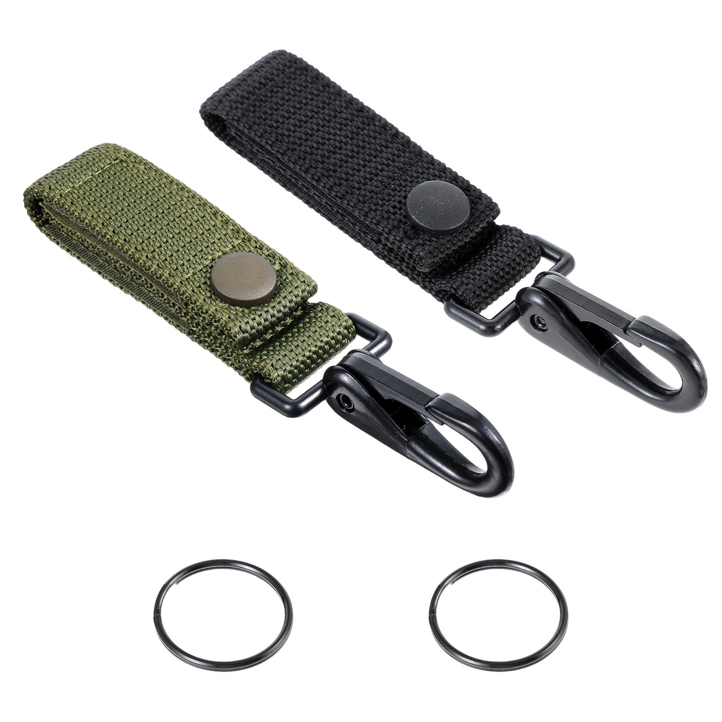 Wanmu 2Pcs Heavy Duty Belt Keeper Clip Key Holder, Key Clip with Nylon MOLLE Strap & Metal Snap & Key Clips, Tactical Vest Accessories, Law Enforcement Accessories, Police Military Equipment