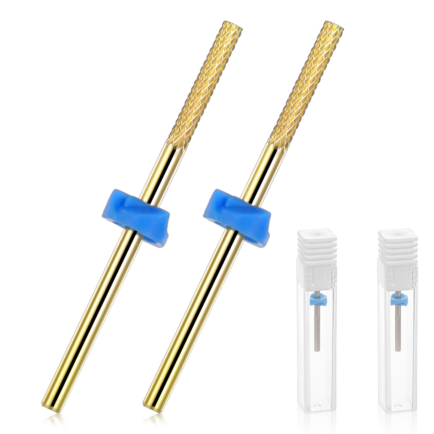 Sibba 2 Pcs Nail Drill Bits Carbide Drill Bits Remover Cuticle Bit Acrylic Hard Gels Professional Cone Cone Tungsten Drill Bits Nail Tech for Manicure Pedicure Cuticle Cleaner (Gold)