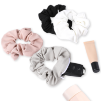 4 Pcs Pocket Scrunchies Hidden Zipper Scrunchies Stash Scrunchy with Hidden Pocket Secret Compartment Items Money Key Storage Bag Ponytail Holder Accessories Elastic Hair Band for Women Girls