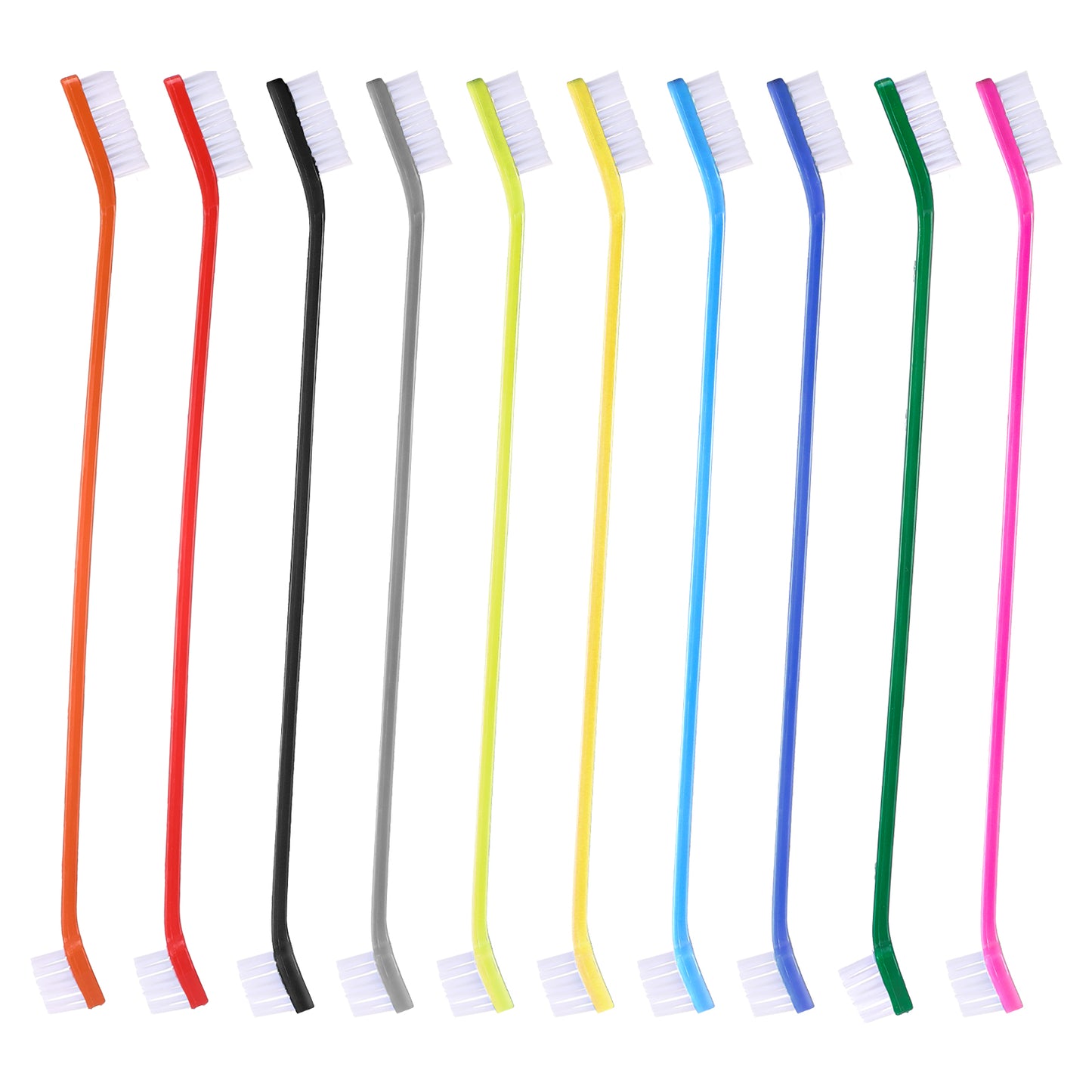 Sibba Dog Toothbrush Set 10Pcs Dual Headed Brush Dental Teeth Brushes Long Handle Tooth Brush Cleaning Double Head Toothbrush Soft Bristles Oral Care for Small to Large Dogs Cats Pets