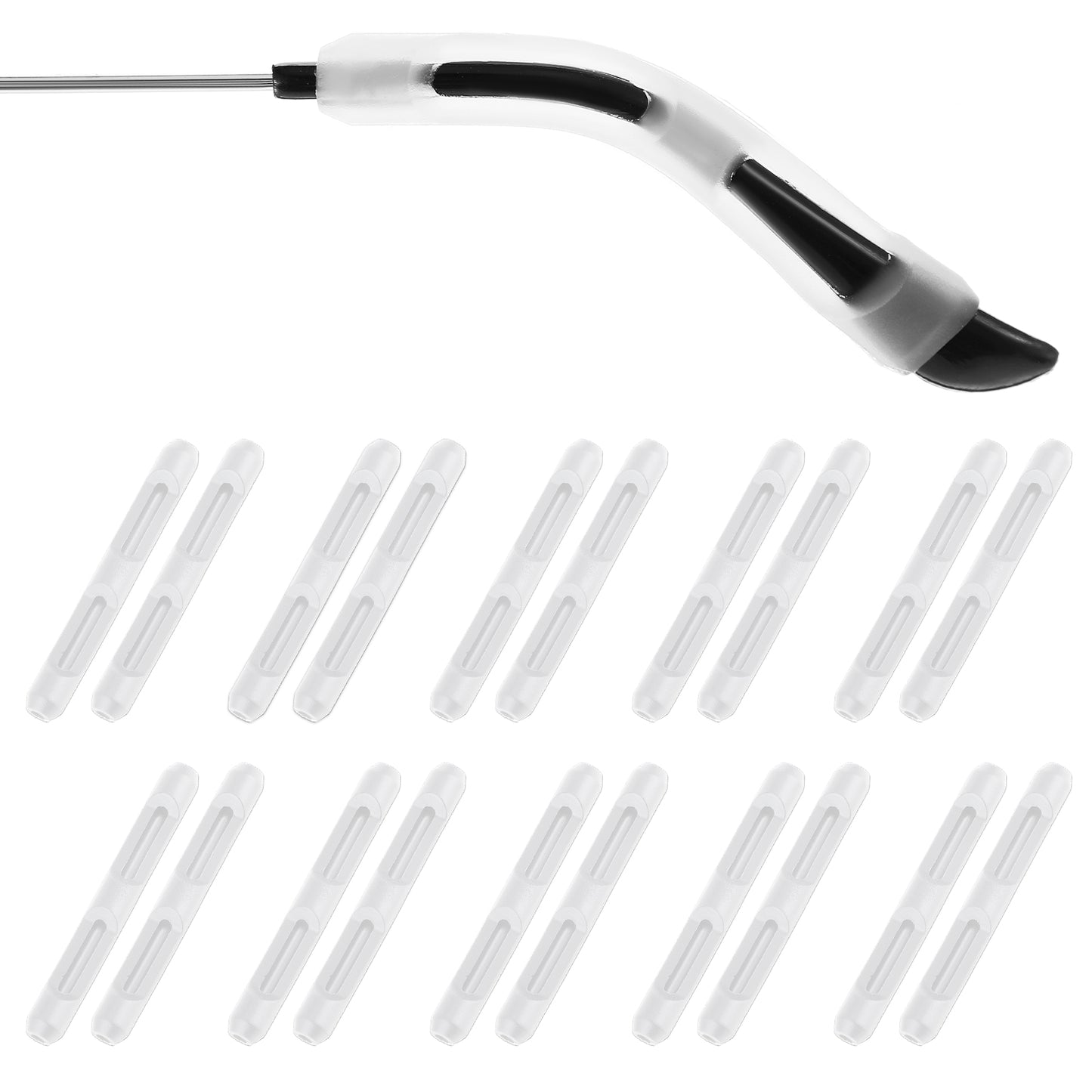 WLLHYF 10 Pairs Eyeglass Ear Cushions Silicone Glasses Temple Tip Grips Anti-Slip Tips Sleeve Retainer Soft Glasses Ear Pads Comfort Eyeglass Ear Hook for Reading Glasses (White)