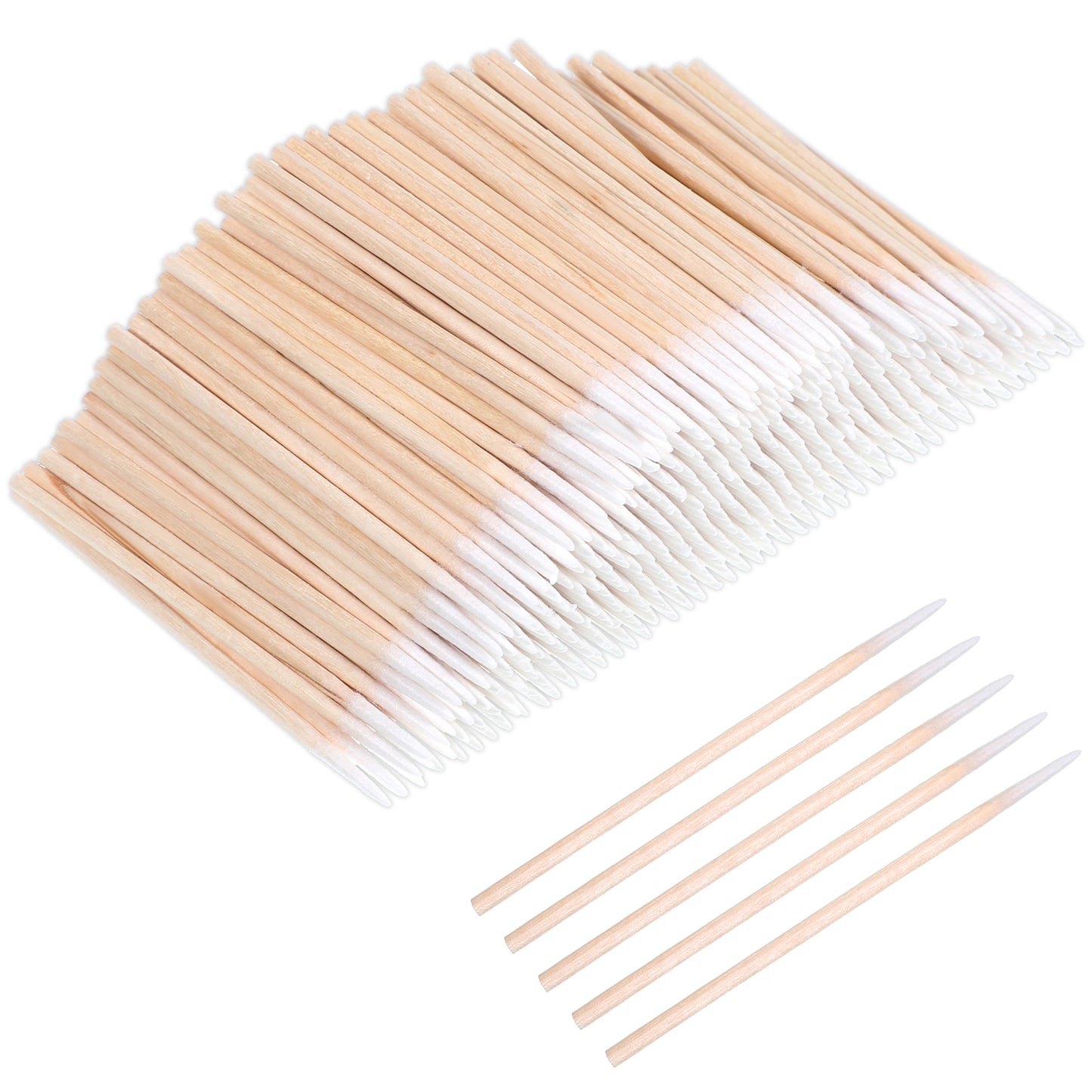 YBEATY 1000 Pcs Pointed Tips Cotton Swab Precision Microblading Cotton Swabs Wooden Handle Buds Sticks Tipped Applicator Supplies for Nail Polish Cleaning Correcting Makeup Eyebrow Tattoo Beauty(500)