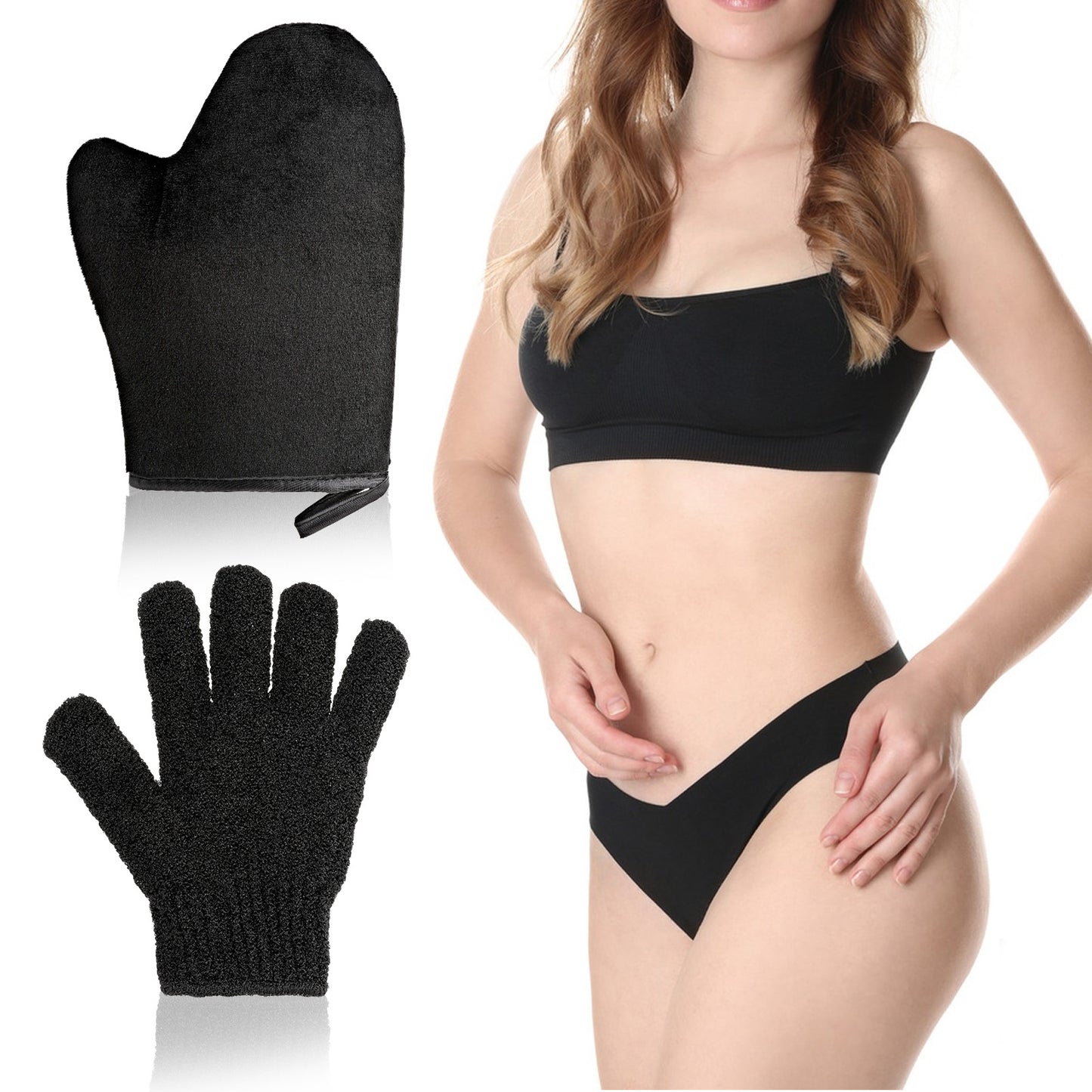 Sibba Self Tanning Mitt Applicator, 2 in 1 Streak-Free Natural Tanner Mitt, Double Sided Self Tan Applicator for Apply Tanning Lotion, Mousse, Sunscreen