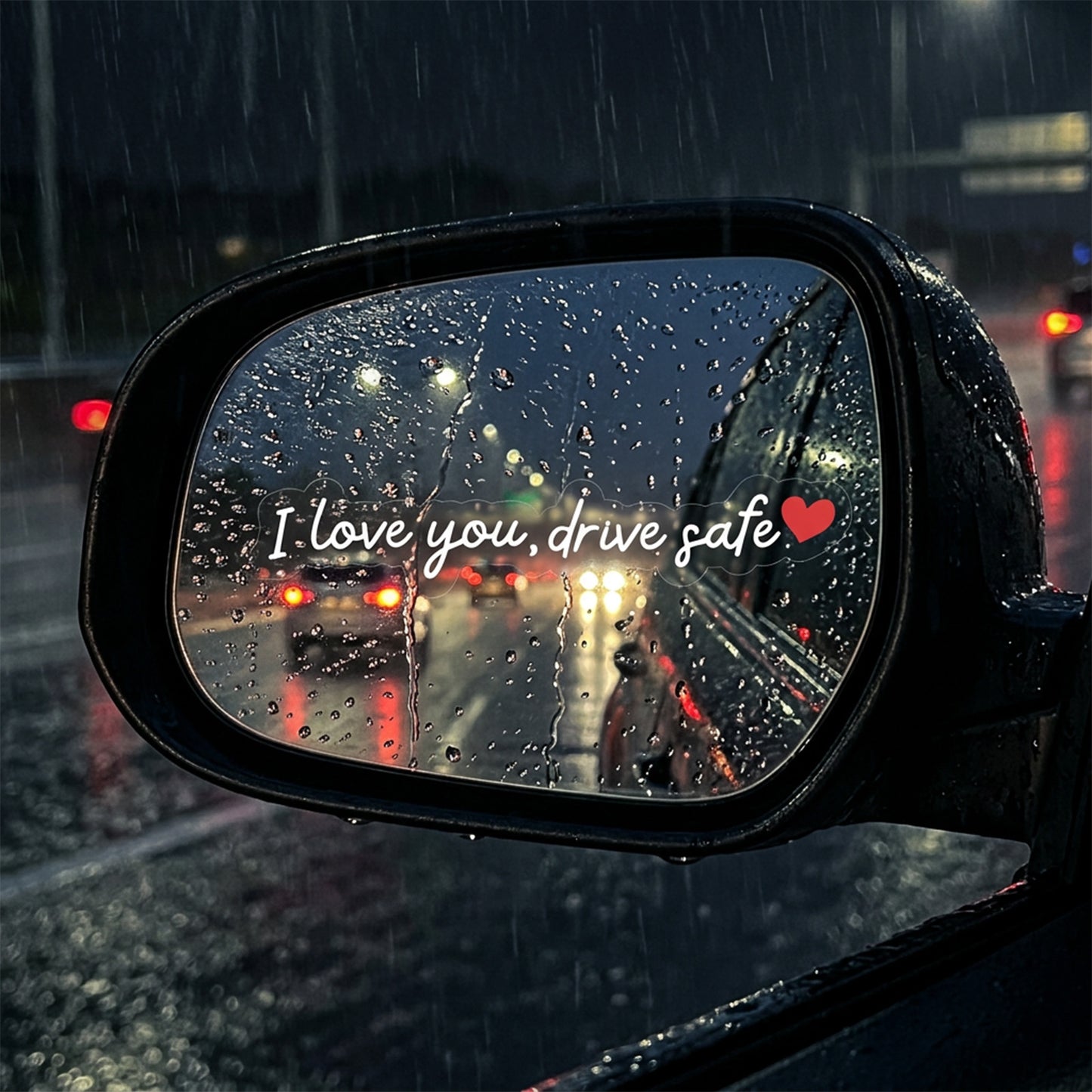 FNANJWQ 10 Pcs I Love You Drive Safe Mirror Sticker, Rearview Mirror Decal for Car Windows, Drive Safe Sticker Funny Rear View Mirrors Stickers, Waterproof and Reusable
