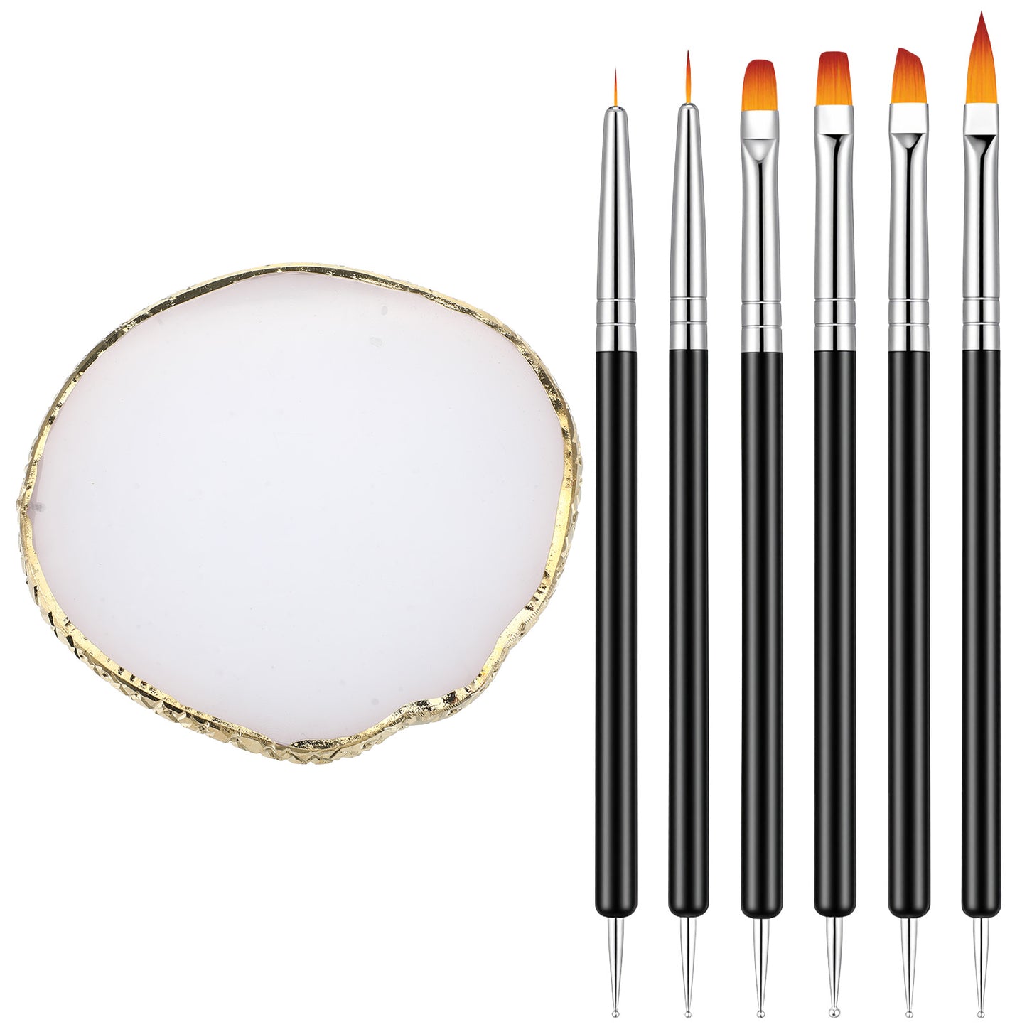 Nail Art Tools Set Nail Design Brush Resin Resin Nail Art Palette Nail Holder For Painting Nails Dotting Painting Mixed Tool for Nail Art DIY Home Salon Makeup Display Board