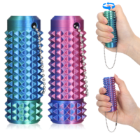 Gjinxi 2pcs Little Pain Stim Ouchies Fidget 3D Printed Grippie Spiky Sensory Spinner Keychain Anxiety Stress Relief Rollers Adults Toys for ADHD Autistic Relax Focus Stocking Stuffers Novelty Gifts