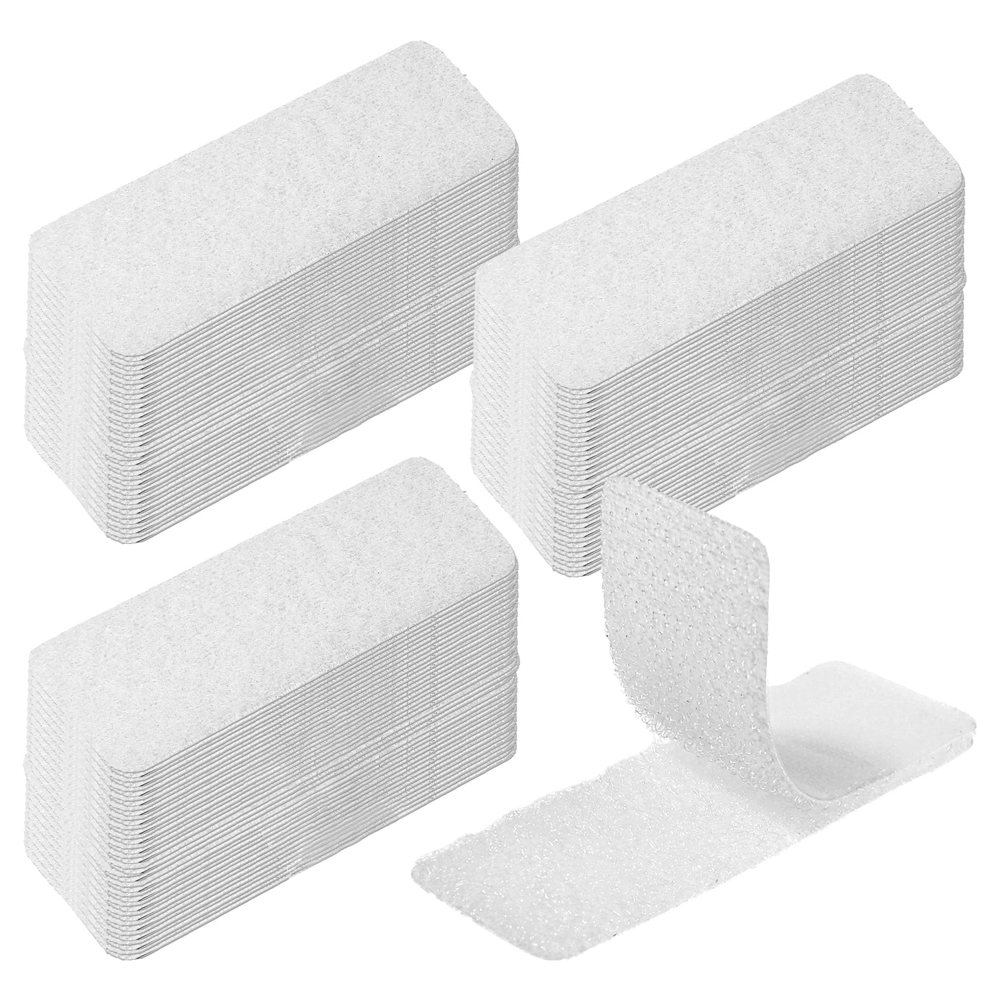 Dimeho 24 Sets 1 x 3 inch Adhesive Fastener Strips Sticky Hook Loop Fastener Double Sided Sticky Strips with Adhesive Backed for School, Classroom, Office, Home Use, White