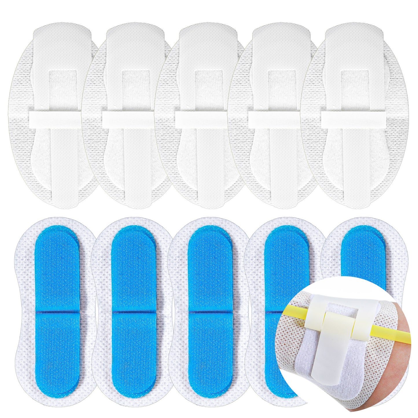 20 Pcs Catheter Stabilization Device Adhesive PD Dialysis Patch Feeding Tube Holders Peritoneal Dialysis Accessories Urinary Leg Bag Holder for Breathable Foam Anchor Hook and Loop Drain Cath Bandages