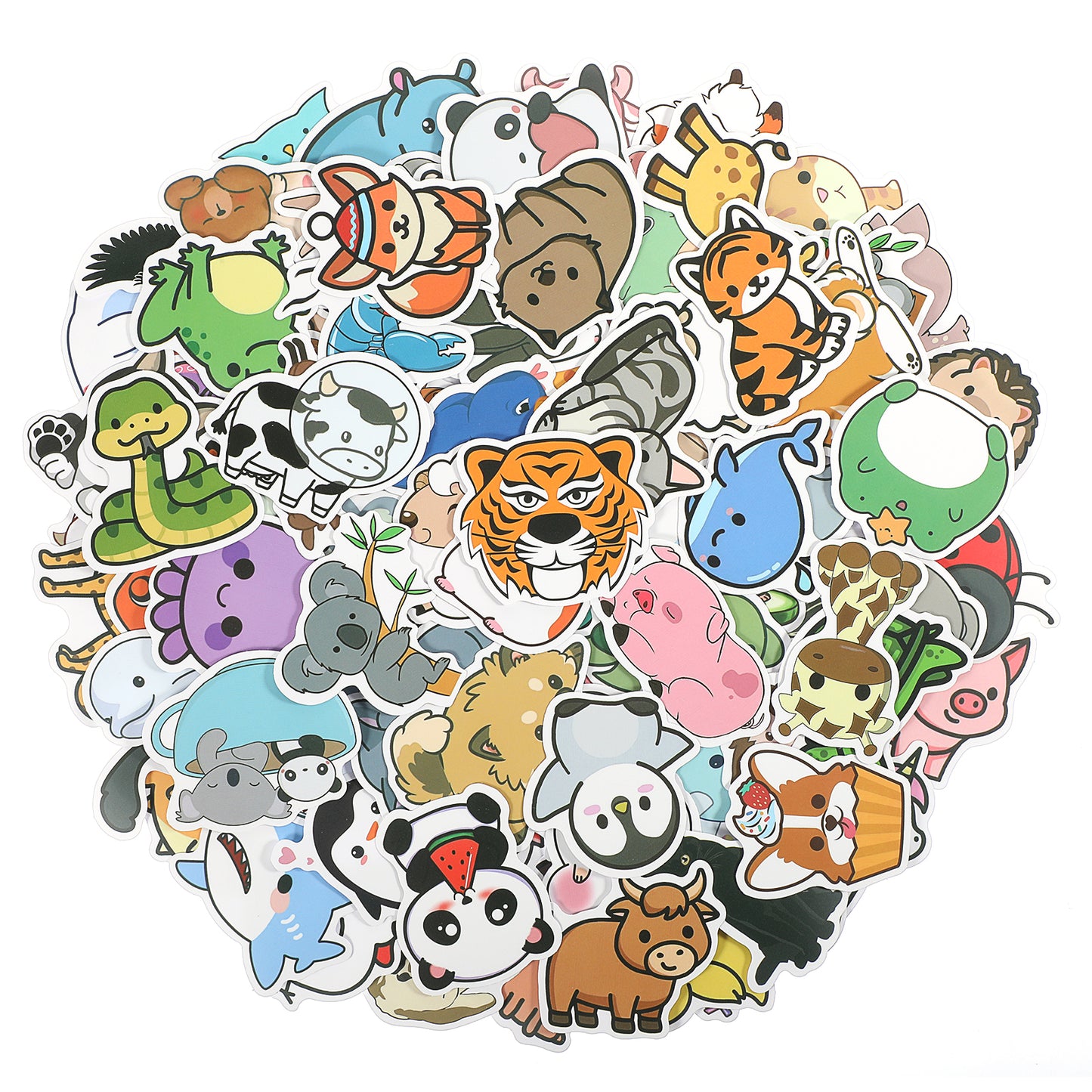 COMNICO Animal Stickers, 100Pcs Water Bottle Stickers Waterproof Colorful Cute Vinyl Stickers Cartoon Stickers for Laptop Luggage Skateboard Computer Phone Bumper Classroom Prizes