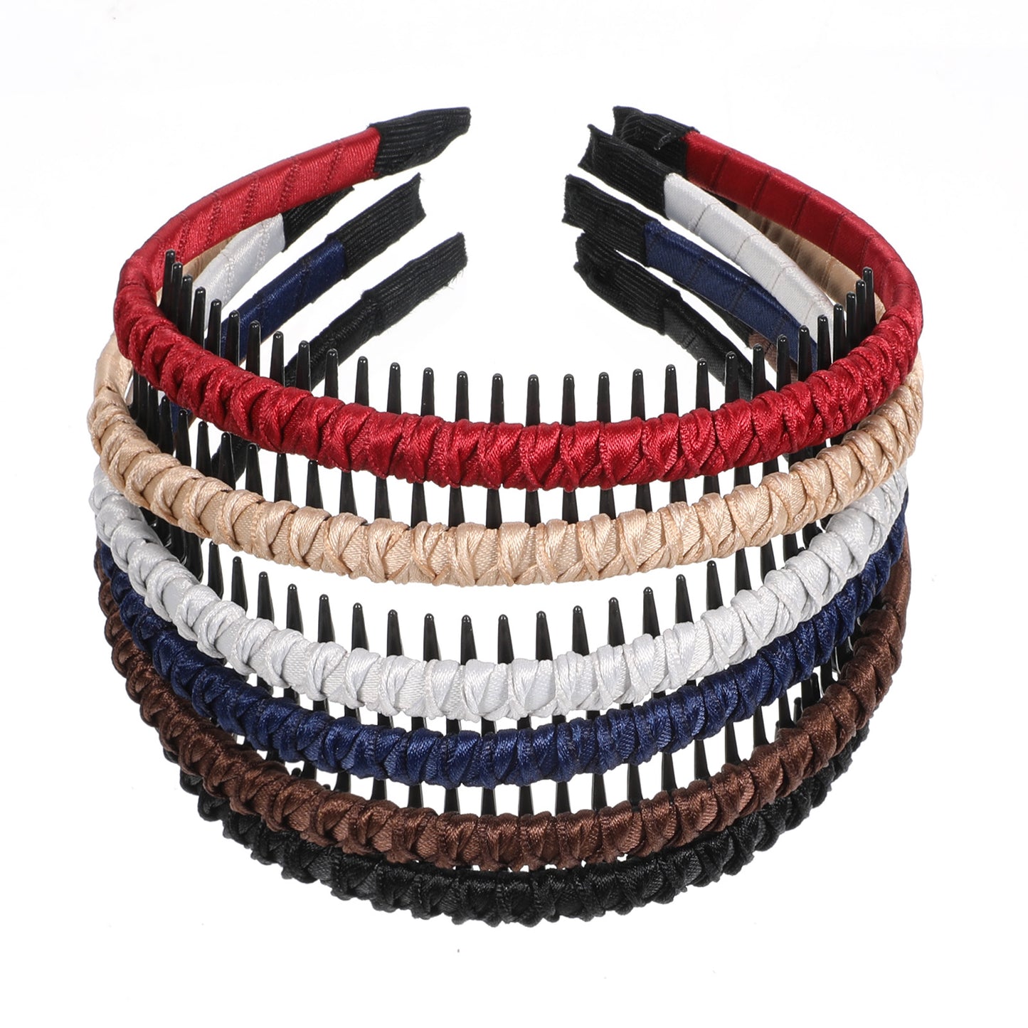 Trendy Non-Slip Headbands For Women 6 PCS Fashionable Hair Bands with Teeth Cloth Headbands Styling For Yoga Spa Parties Daily Comfortable Washing Face Headwear Adjustable Non-Slip Headpiece