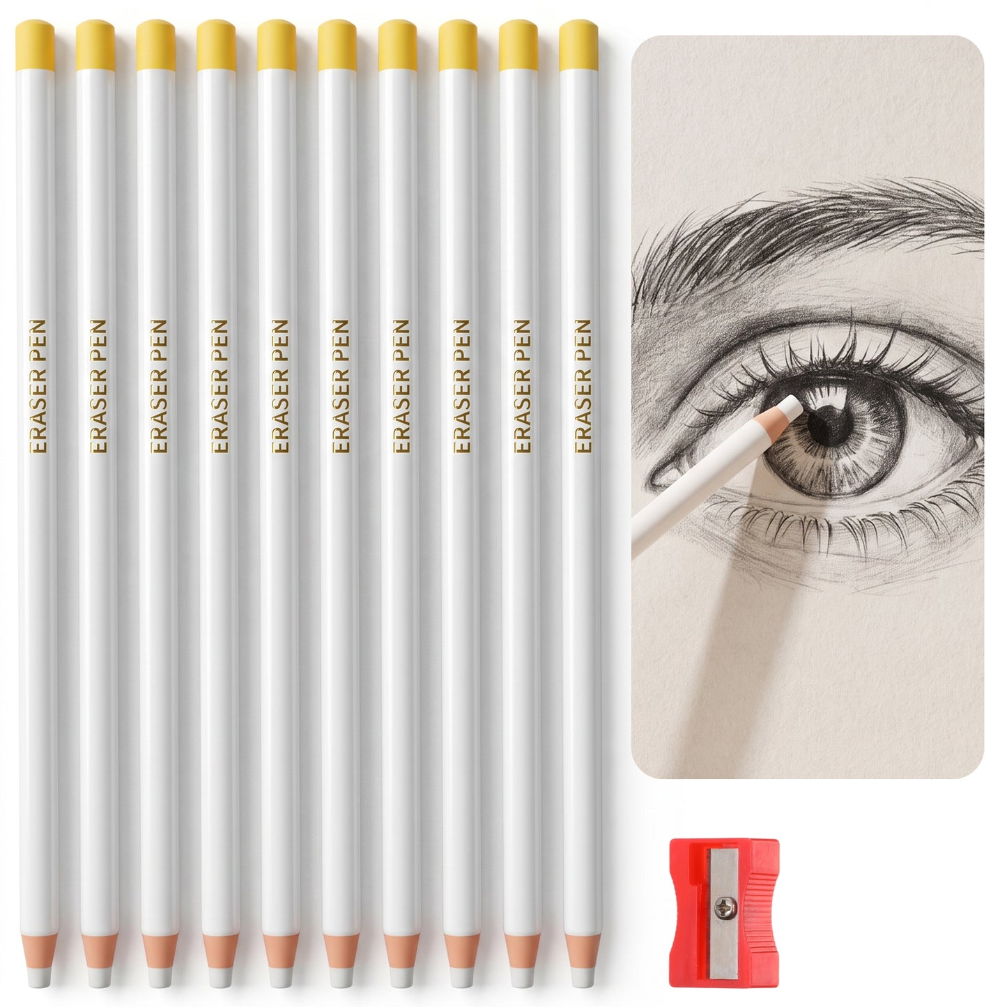 Hpmjz 10 Pack Drawing Eraser Pens for Artists Precision Pen Erasers