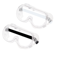 COMNICO 2pcs Safety Goggles, Anti-Fog Lab Chemical Splash Eye Protection Over Glasses Clear Lens Wide-Vision Lightweight Eyewear Adjustable Strap Flexible Frame