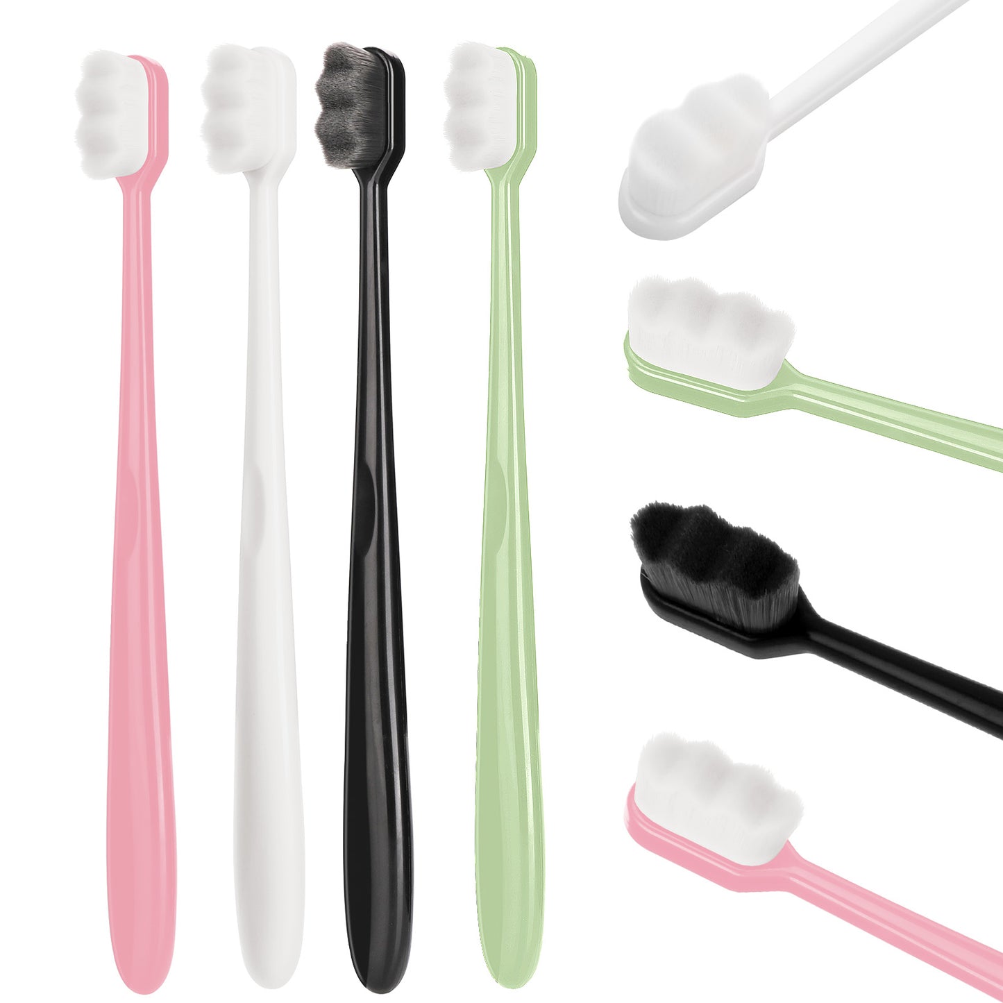 WLLHYF 4 Pcs Extra Soft Toothbrush, Ultra Soft Bristle Manual Toothbrushes with 20000 Micro Nano Bristles for Pregnant Women Teeth and Recession Sensitive