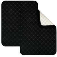Ocapind 2 PCS Waterproof Chair Pads for Incontinence, Non-Slip Absorbent Wheelchair Seat Protector 19.69" × 15.75" Washable Seat Covers Black Reusable Chair Protector for Bed Wheelchair Seniors Adult