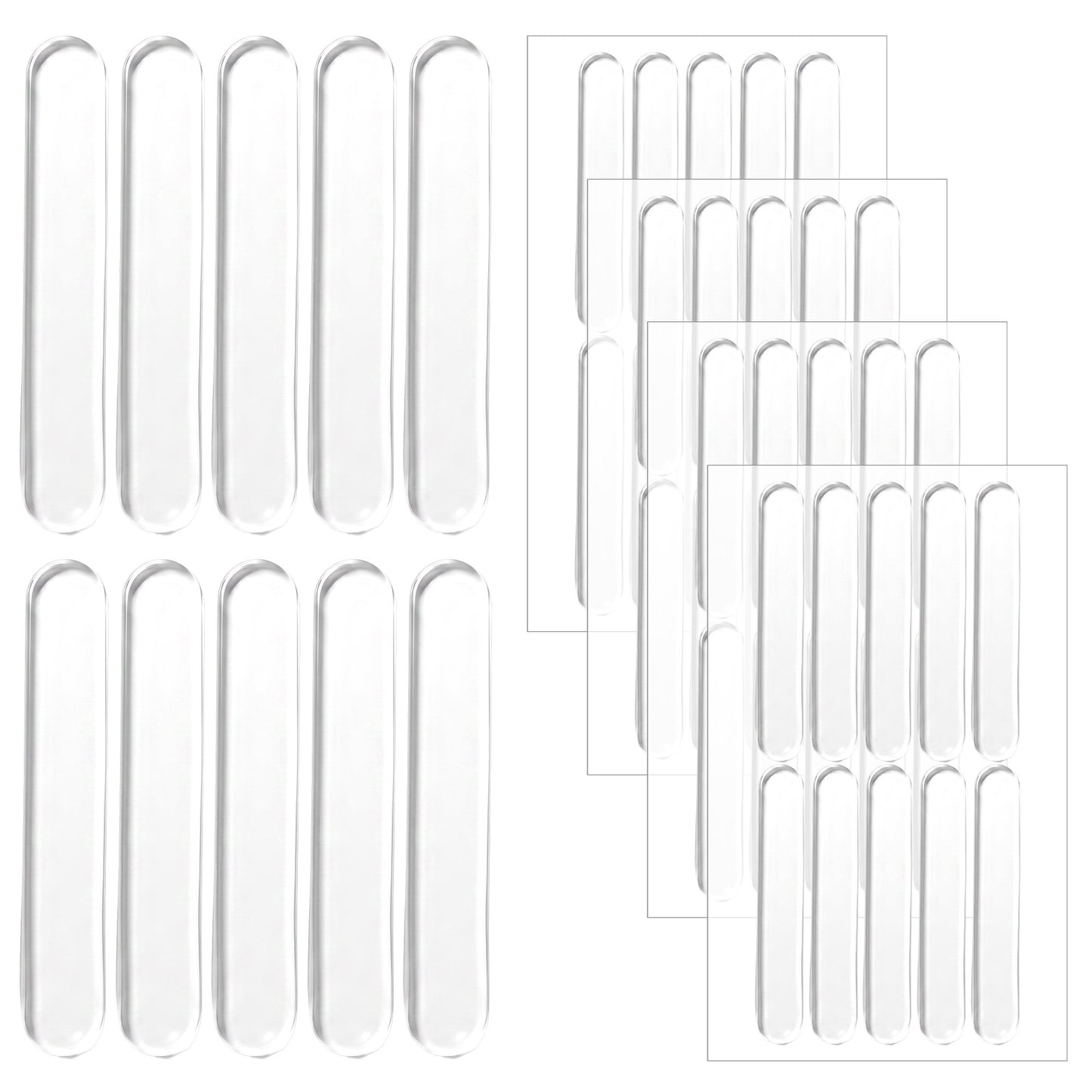 YUXIANLB 50 Pcs Clear Silicone Cabinet Bumpers, Self-Adhesive Sound Dampening Pads, Furniture Protectors & Anti-Slip Pads for Cabinets Drawers Furniture Walls & Door Handles