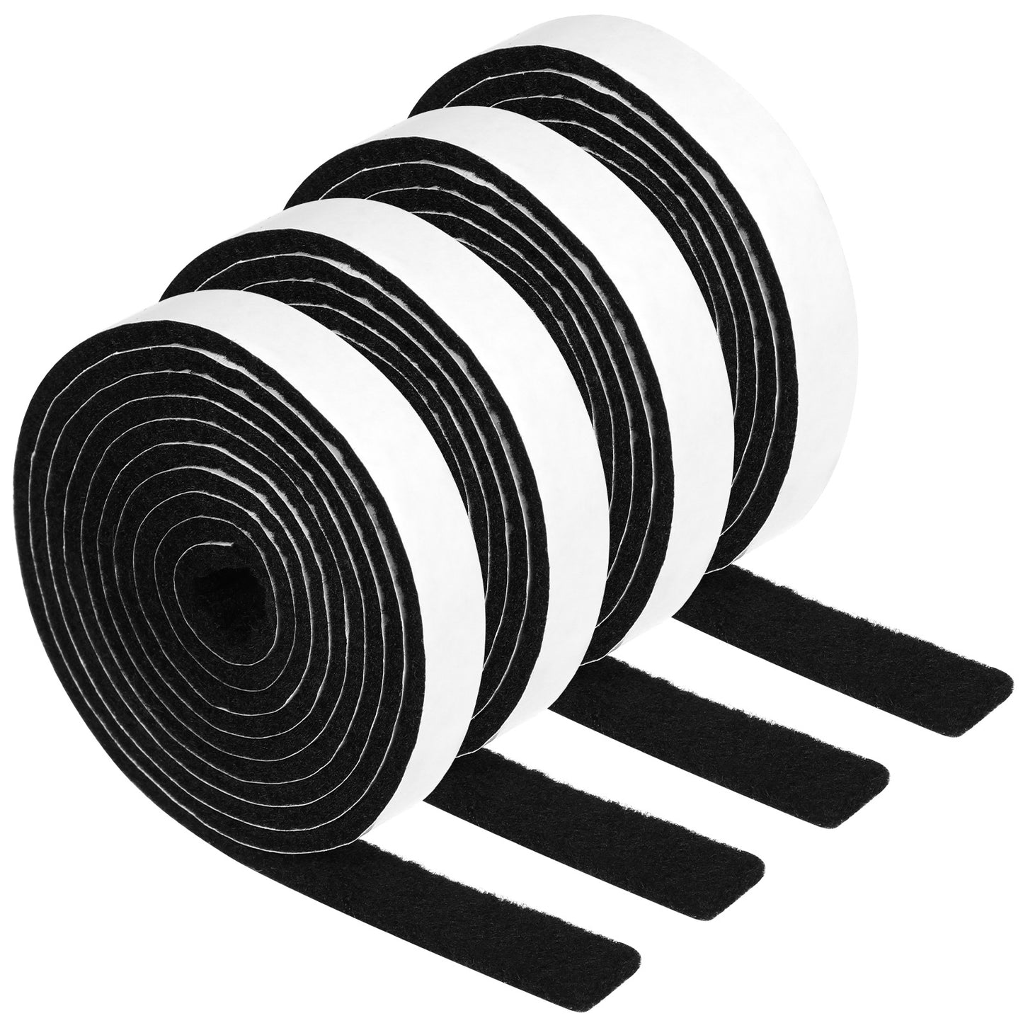 COMNICO 4 Rolls Felt Strip with Adhesive Backing, Non Slip Cuttable Felt Tape Self Adhesive Furniture Pads for Protecting Furniture Surfaces Hardwood Floor Chair Wall (Black, 1/2x60in)(Black,4)