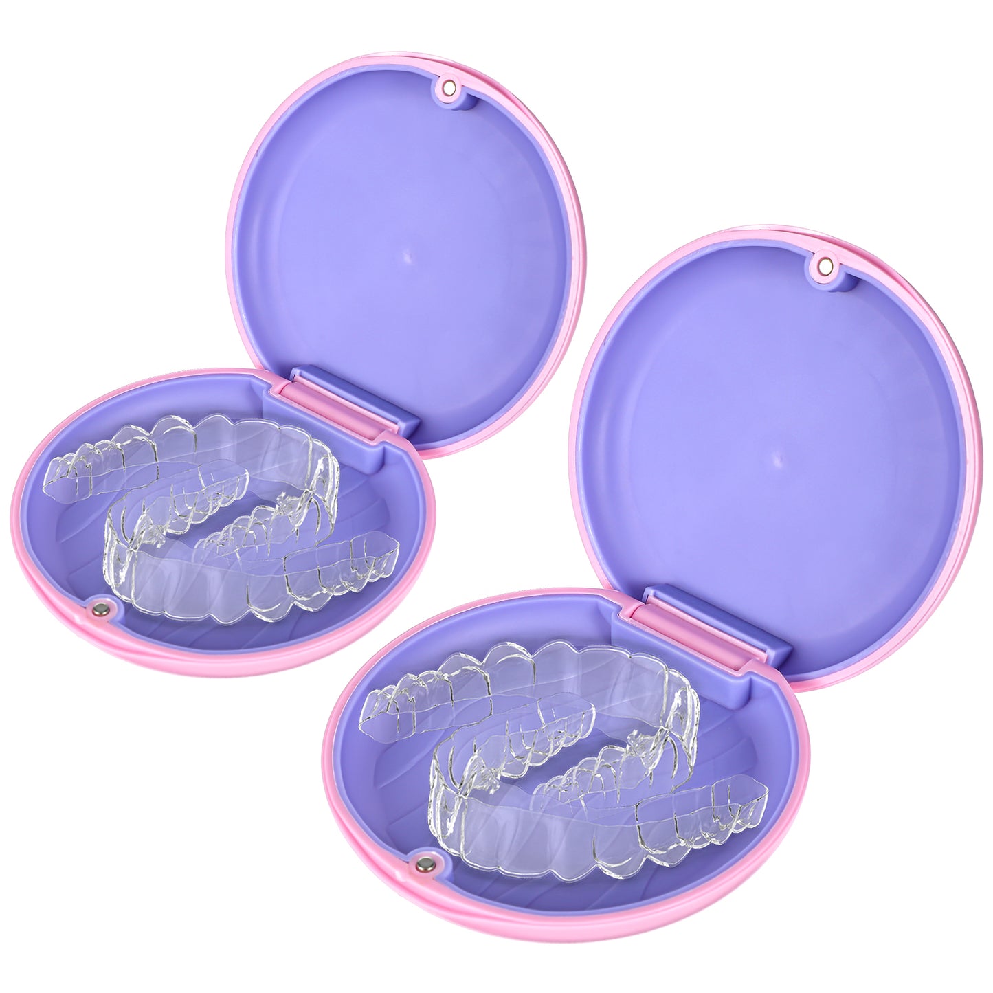 2 Pack Retainer Case, Slim Aligner Case, Orthodontic Mouth Guard Case Orthodontic Retainer Case, Aligner and Retainer Case, Closure Orthodontic Retainer Case for Girl, Boy, Women, Men, Teenage(Pink)