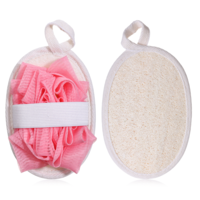 ElevateTech 2Pcs Natural Loofah Sponge Exfoliating Body Scrubber Shower Loofah Exfoliating Washcloth for Men Women Bath Sponge for Face and Body (Pink)
