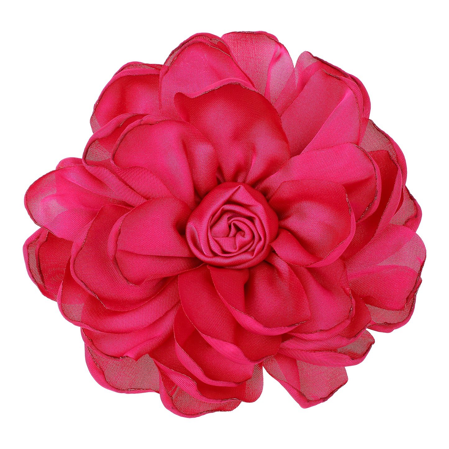 COMNICO Rose Flower Brooch, 1 Pcs Large Dainty Fabric Brooch Lapel Pins Hair Clip Classic Elegant Handmade Flower Brooches Pin for Women Men Wedding Party Dance Dress
