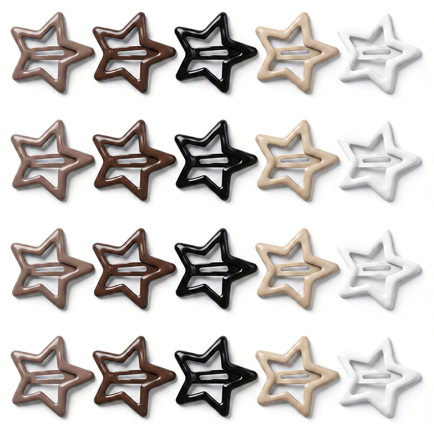YUXIANLB 20Pcs Barrettes Women Metal Snap Hair Clips Accessories, Star Shaped No Slip Barrettes, Heavy Coated Metal Small Clips For Thick And Thin Fine Hair(Star)