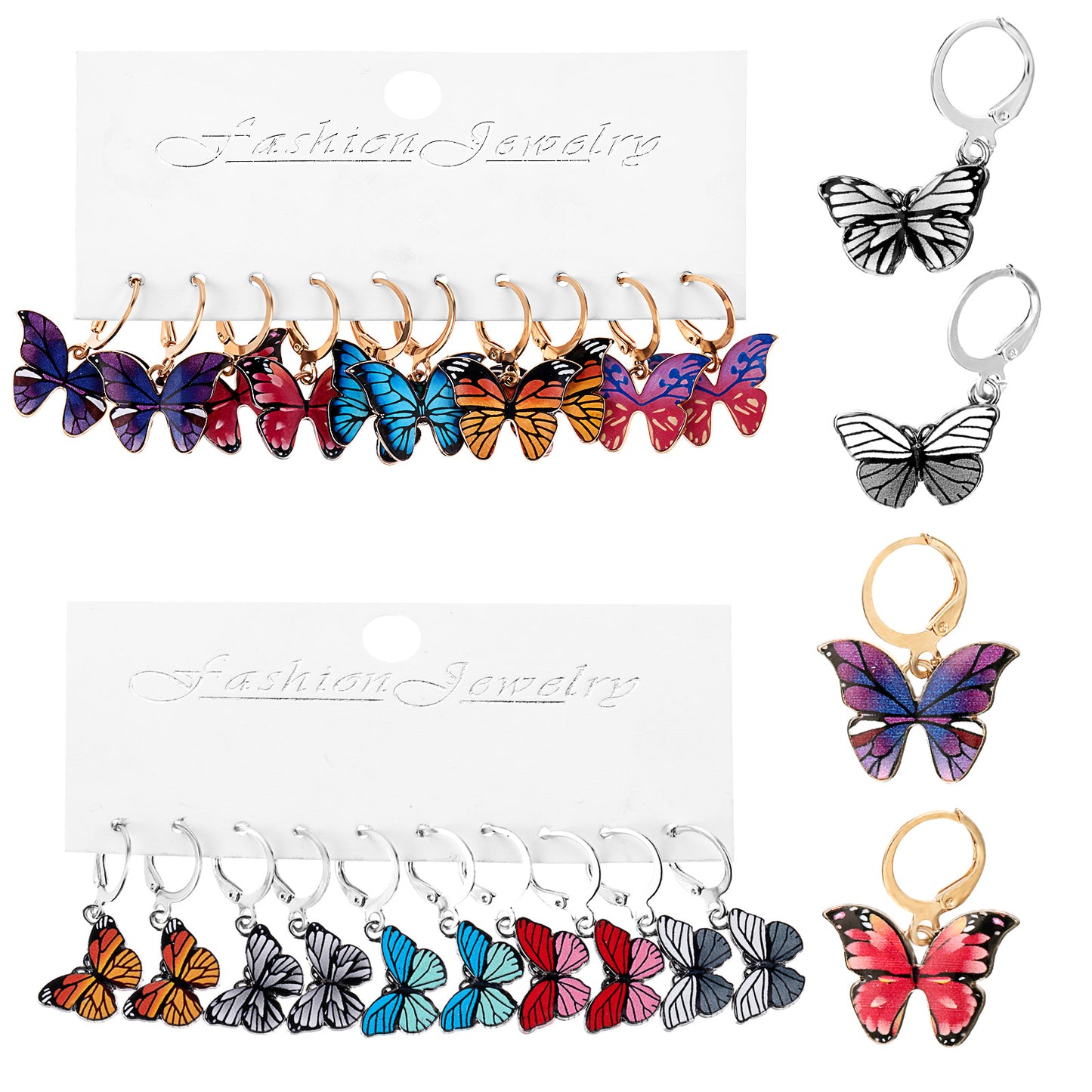 COMNICO Stitch Markers for Crocheting, 20Pcs Crochet Stitch Marker Cute Butterfly Enamel Alloy Charms Removable Locking Stitch Markers for Knitting Weaving Sewing Accessories Jewelry Making DIY Craft