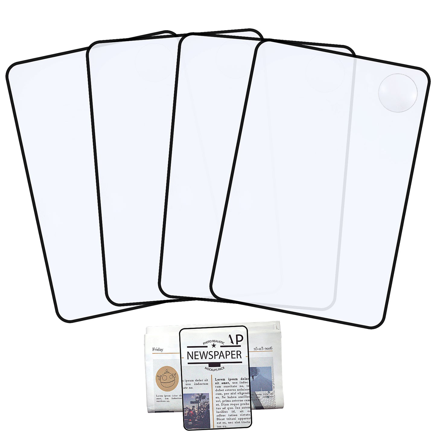 4 Pcs Magnifying Glass for Reading 3/5X Rectangular Magnifier Sheet Handheld Lightweight Full Page Magnifier Provide Large Book Page Viewing Area for Seniors Low Vision Reading Small Prints Maps