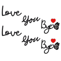 Wanmu 2 Pack Love You Bye Wood Sign, Lovers Boho Wall Art Home Decor, Express Love and Warm Family for Door, Windows, Hallway Entryway, Christmas Valentine's Wedding Thanksgiving- Black