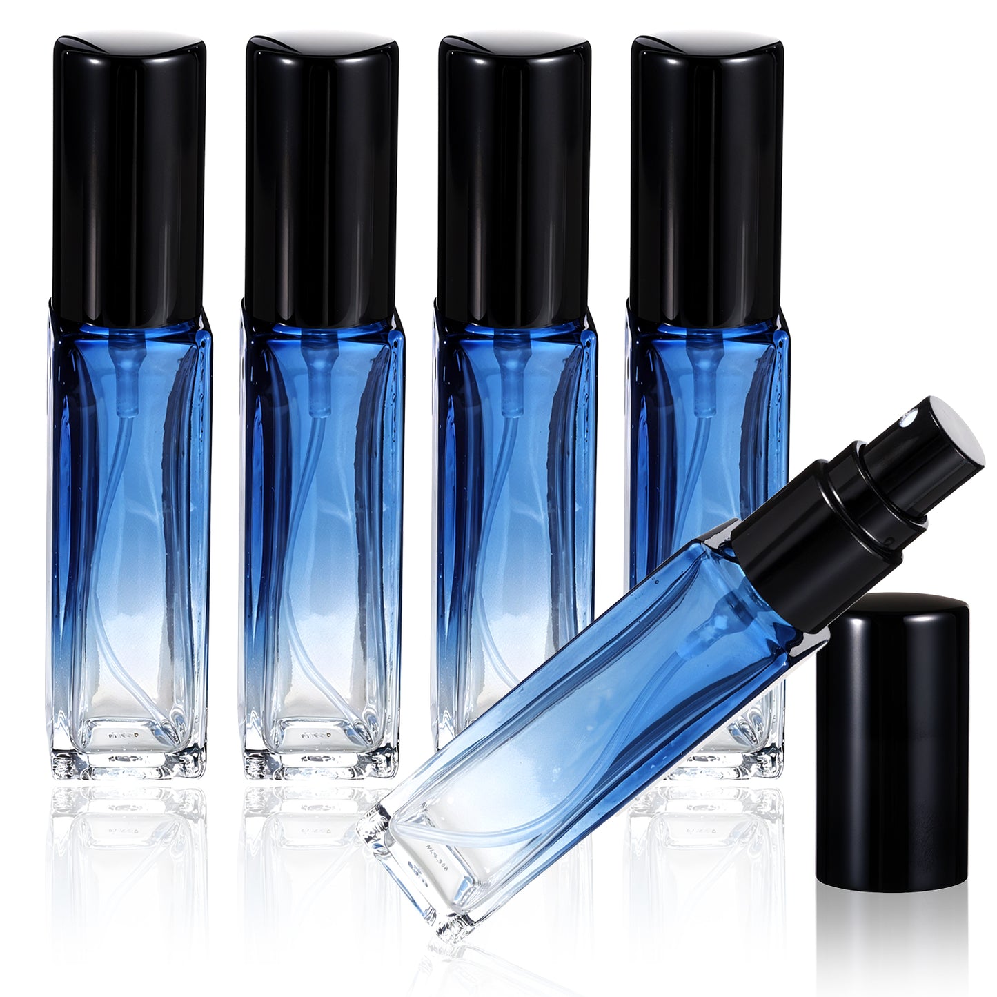 COMNICO Travel Refillable Perfume Bottle, 5 Pcs 10ml Empty Glass Spray Bottles Portable Small Leak-proof Spray Atomizer Pump Bottle Perfume Container for Travel Toiletries