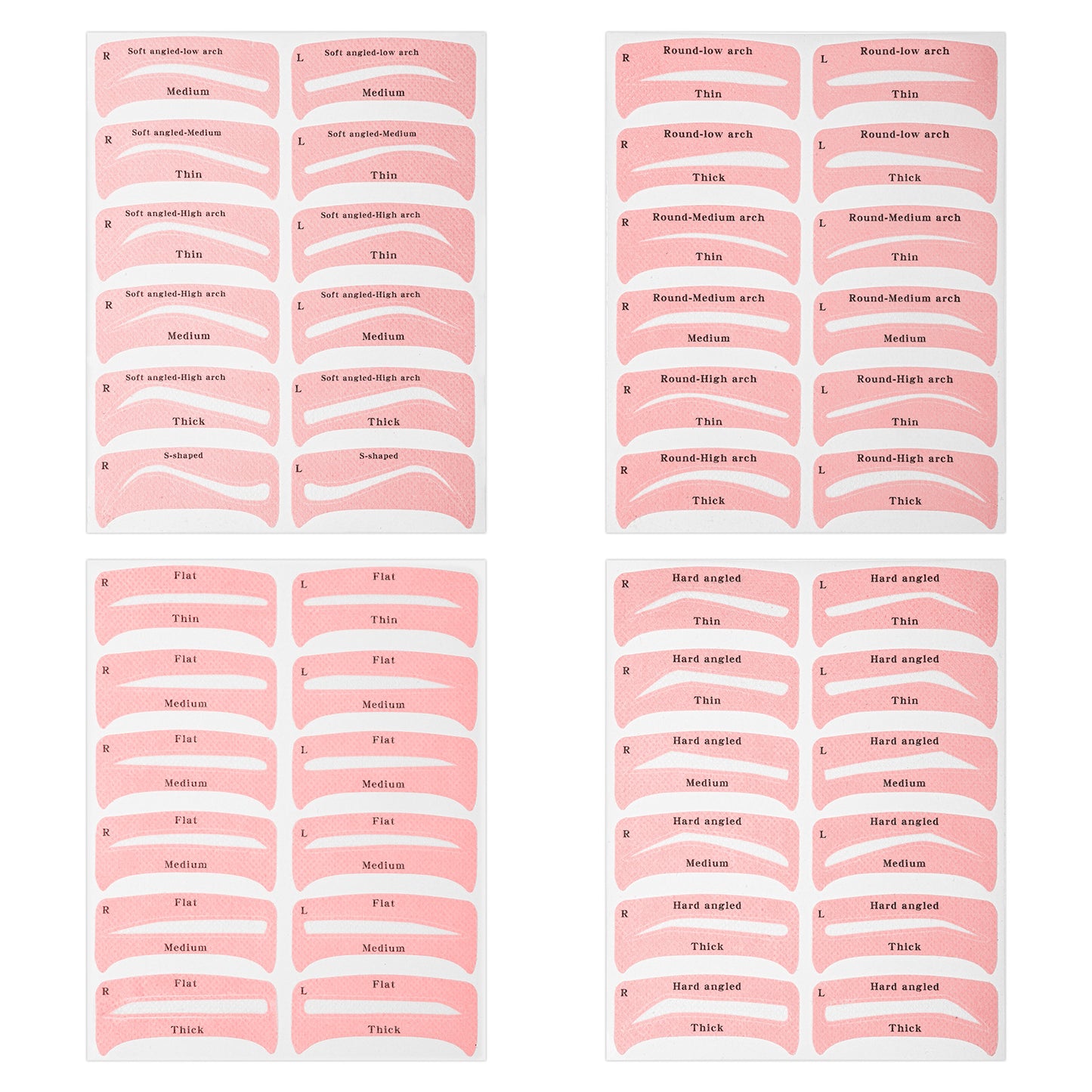 Hpmjz 4 Sheets Eyebrow Stencils Reusable Eyebrow Template Soft Eyebrows Mold Waterproof Eye Brow Stamping Assist Makeup Tools for Beginners Women Girl