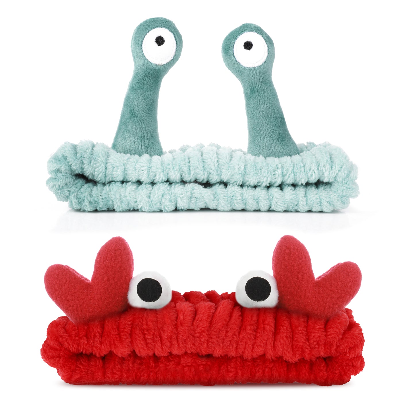 2 Pcs Face Wash Headband Facial Makeup Head Band Snail Spa Hair Bands Cartoon Cute Christmas Hair Accessories Elastic Skincare HairBand for Women Girls Washing Face Shower Beauty Skincare(green)