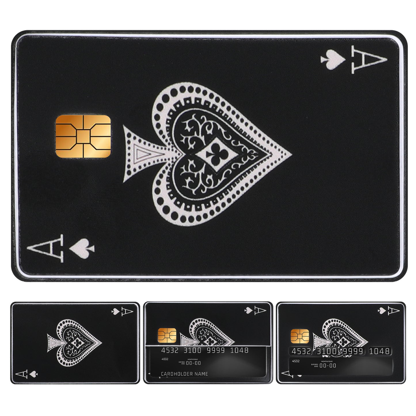 Wanmu 8Pcs Credit Card Skin, Playing Ace Sticker for Debit Card, Slim Personalizing Bank Card Cover, Removable, No Bubble, Waterproof Card Cover for Transportation