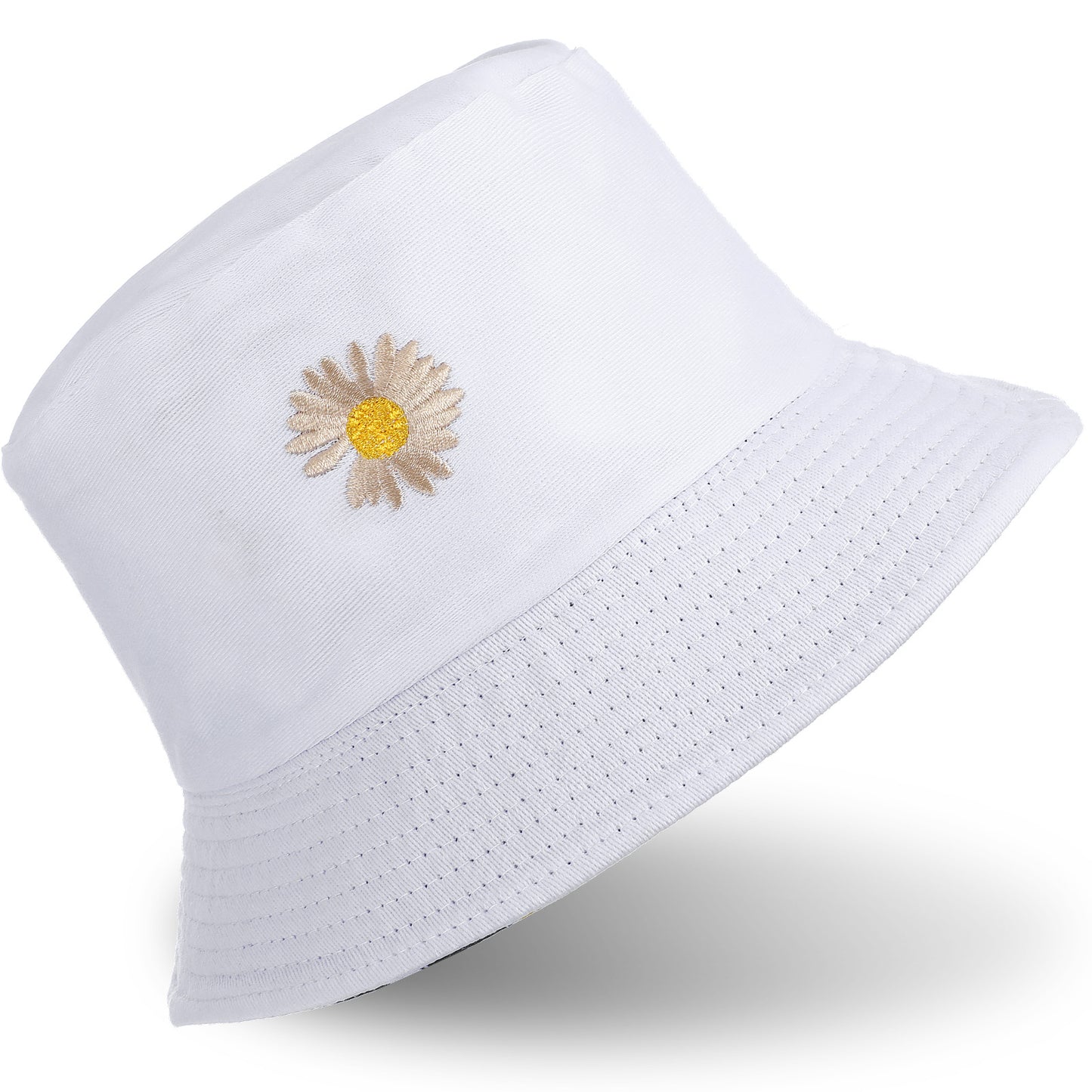 Bucket Hat Summer Reversible Hat Travel Straw Fisherman Wide Brim Travel Bucket Sun Protection Headwear Beach Summer Spring Costume Vacation Clothing Cap (White)