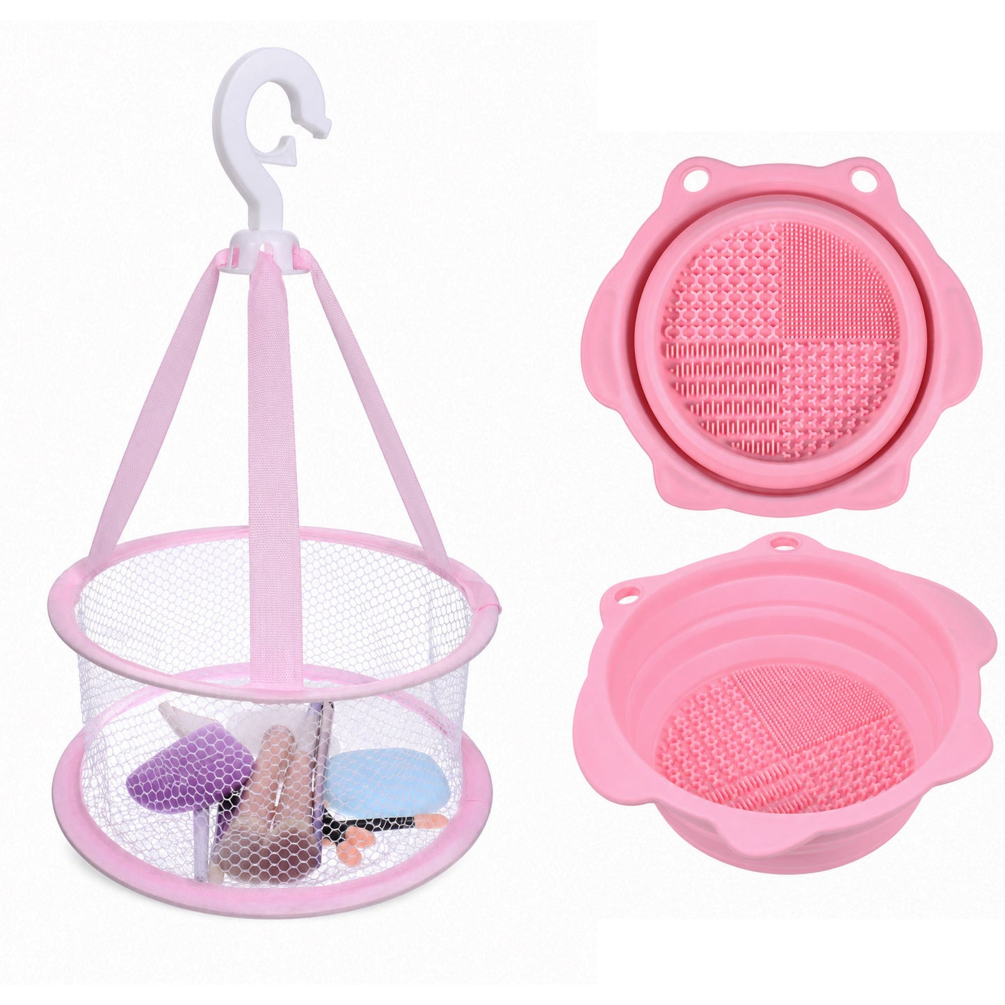 Gsbnjuy Makeup Brush Cleaner Mat Foldable Brush Cleaner Bowl Washing Tool