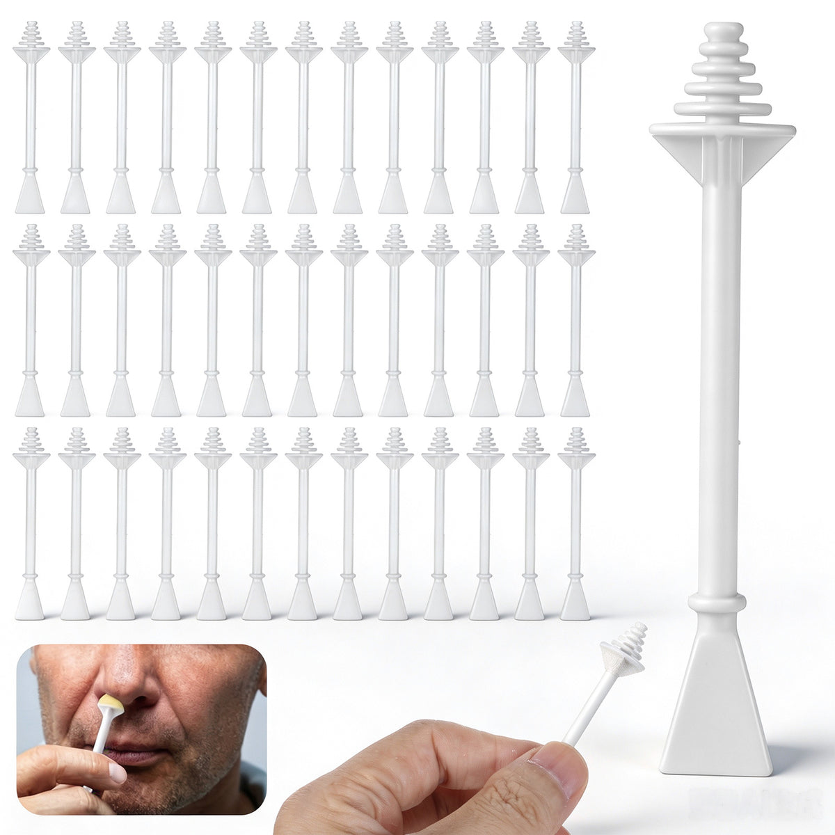 40 Pcs Nose Wax Sticks 2-IN-1 Wax Applicator Wand Nose Wax Kit Noses