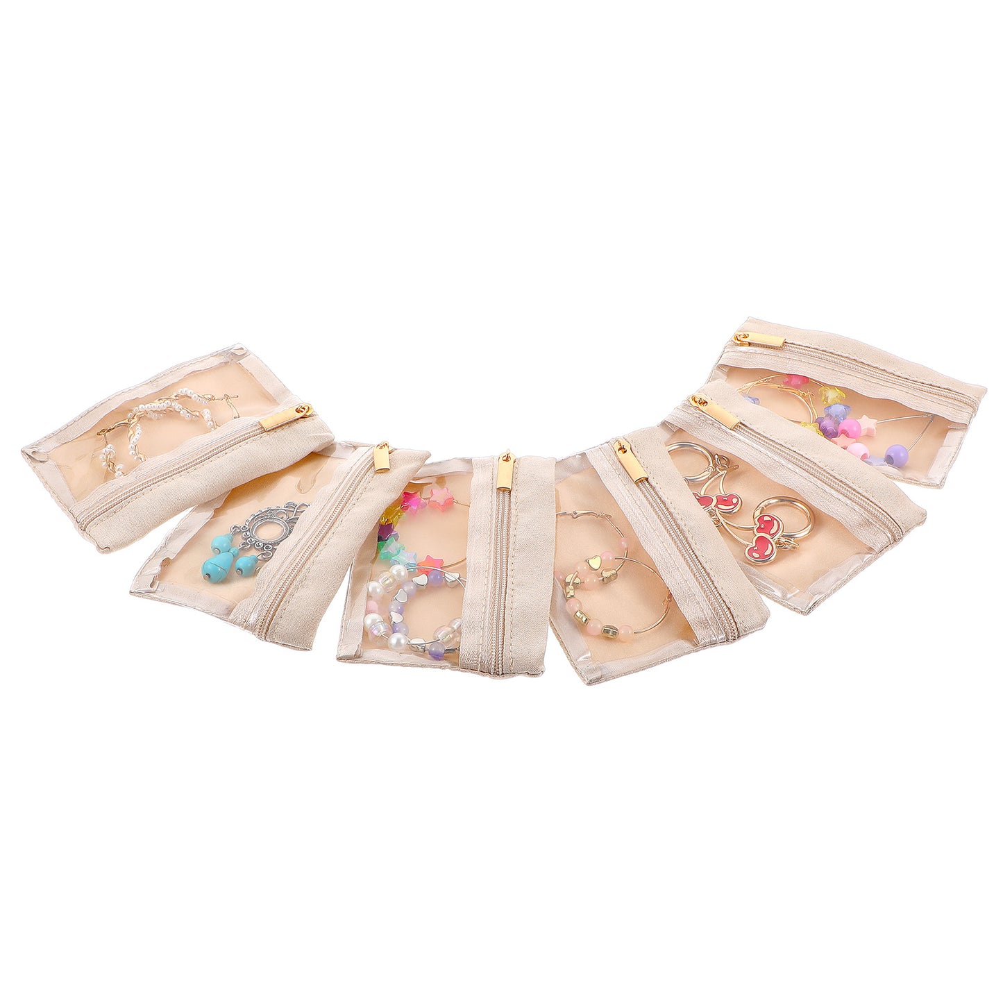 6 Pcs Travel Jewelry Bag, Travel Jewelry Organizer Zipper Pocket, Jewelry Pouch Bag for Trip Travel Jewelry Case Visualization Design Travel Bags for Rings Earrings Necklace, Traveling Gift for Women